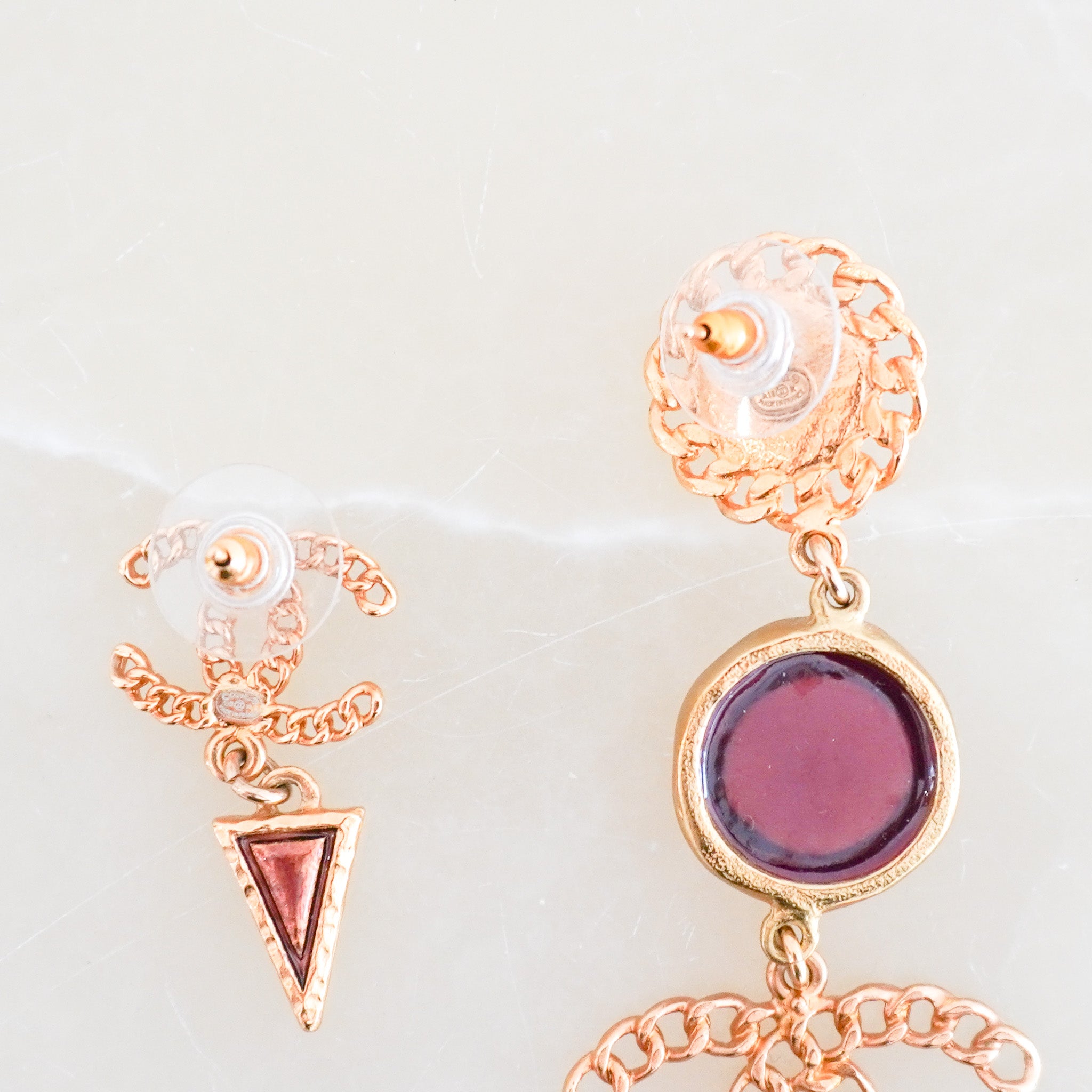 Chanel CC Coco Mark Colour Stone Pearl Earrings| Authentic Preloved