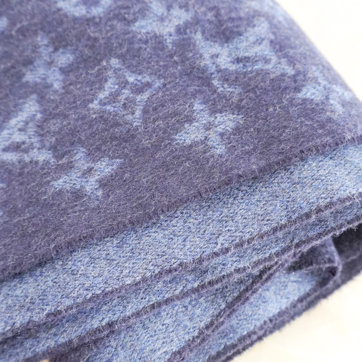 Louis Vuitton Monogram Navy Wool Scarf (RRP £455) | Authentic Preloved FINAL SALE