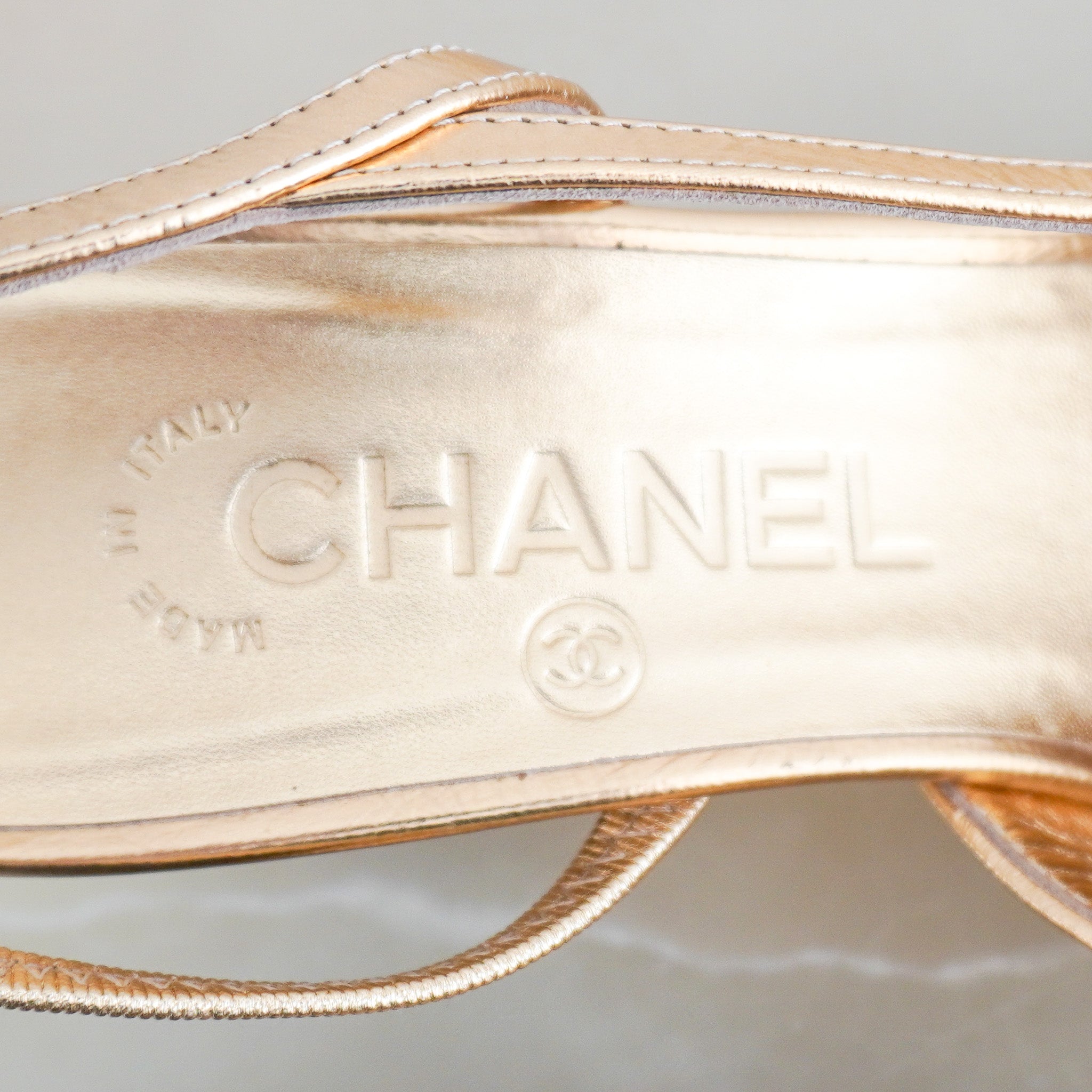 NEW Chanel Black and Gold Slingbacks (RRP £880) | Authentic Preloved - Reloved Again