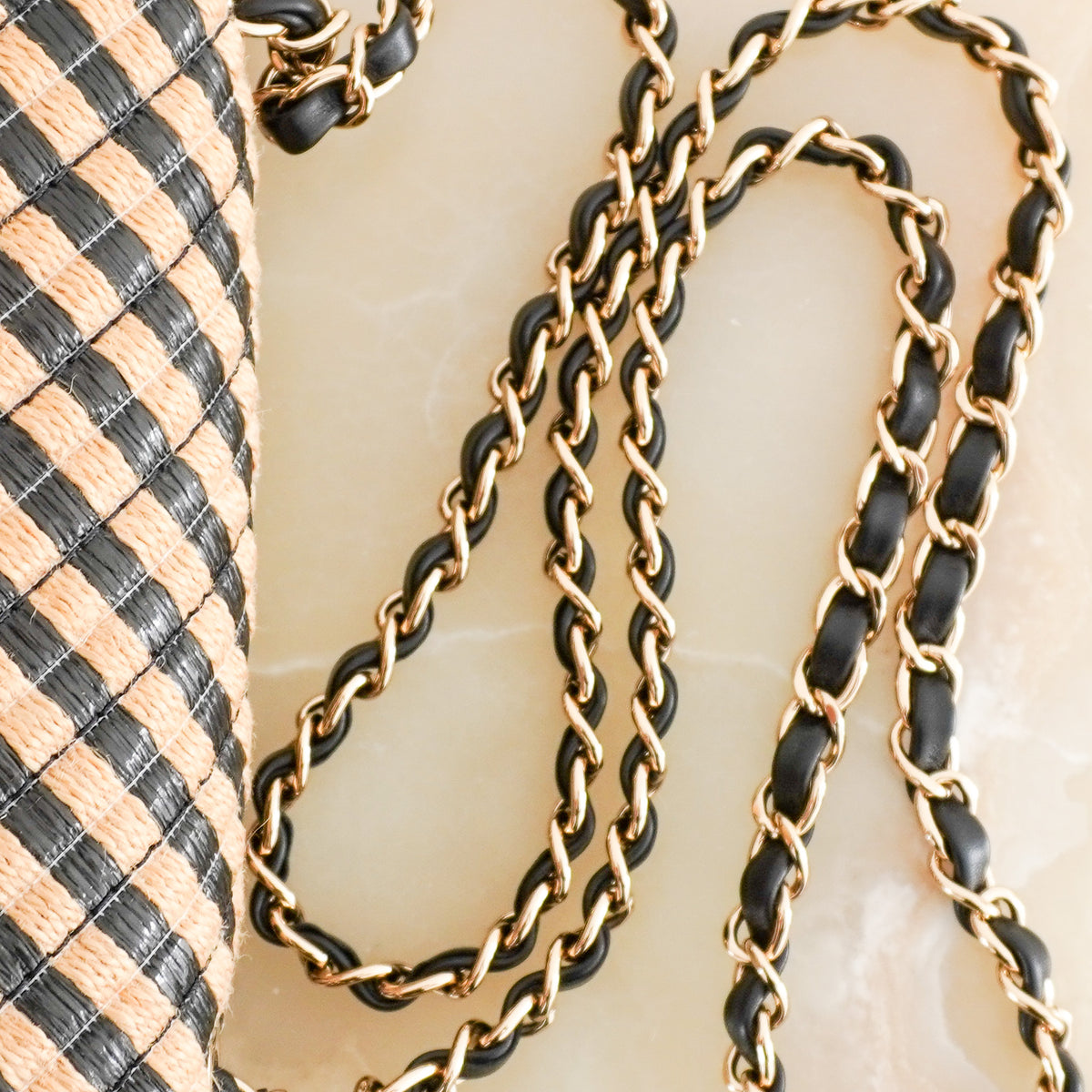 Chanel Black & Natural Woven Raffia Mini Classic Flap Bag (RRP £8000) | Authentic Preloved