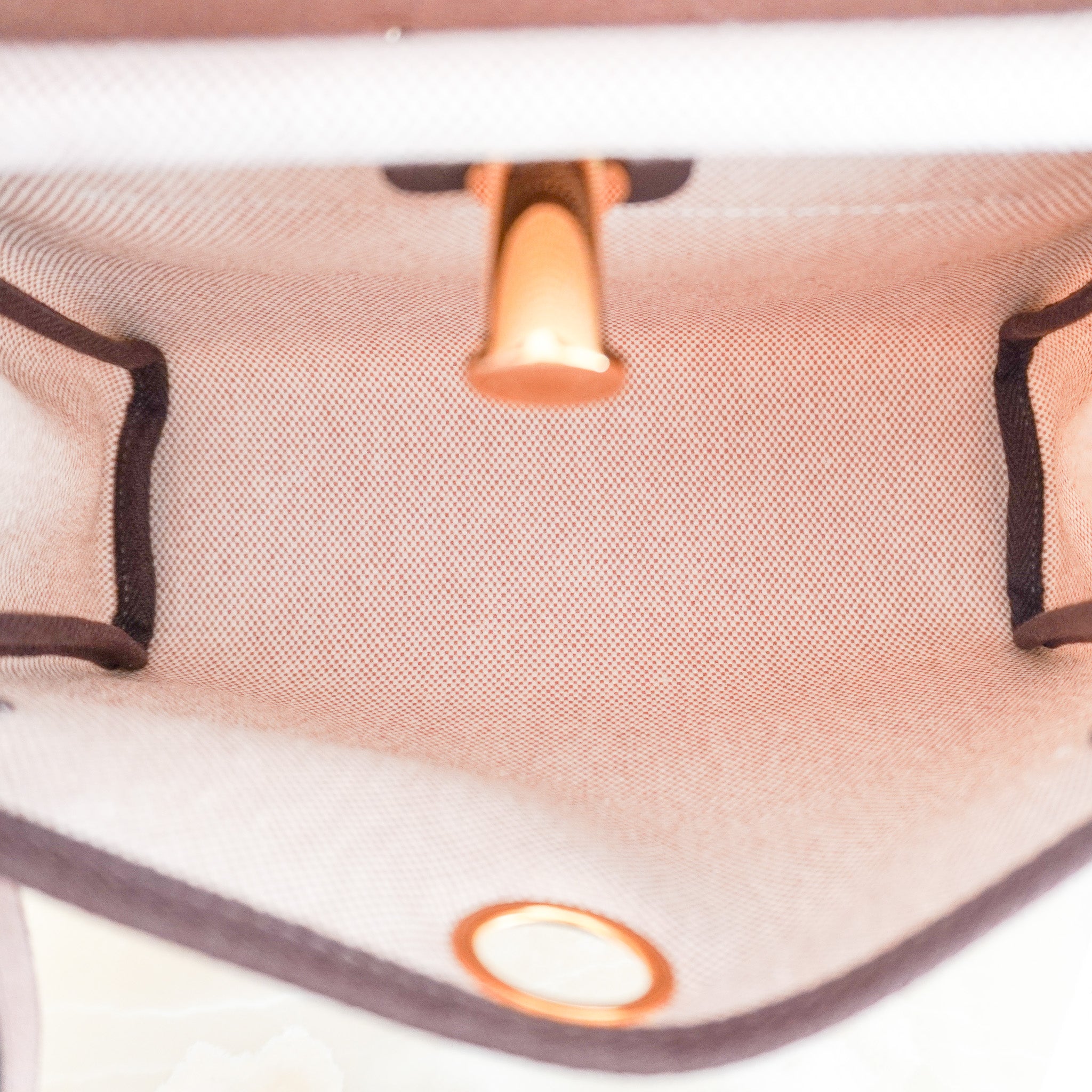 NEW Hermes Mini Herbag 20 in Ebene Vache Leather and Ecru Canvas | Authentic Preloved - Reloved Again