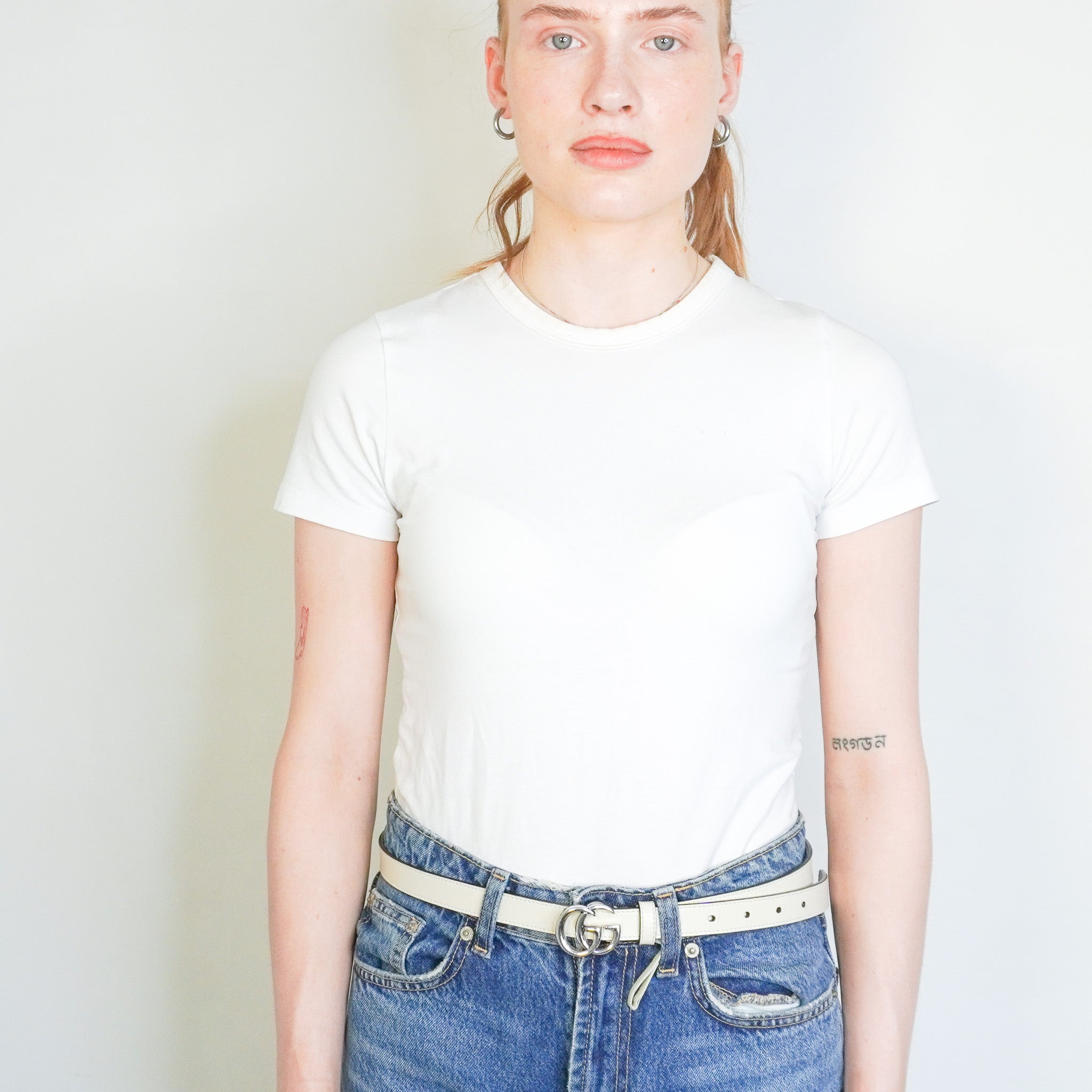 Gucci Marmont Thin White Leather Belt (RRP £375) | Authentic Preloved FINAL SALE