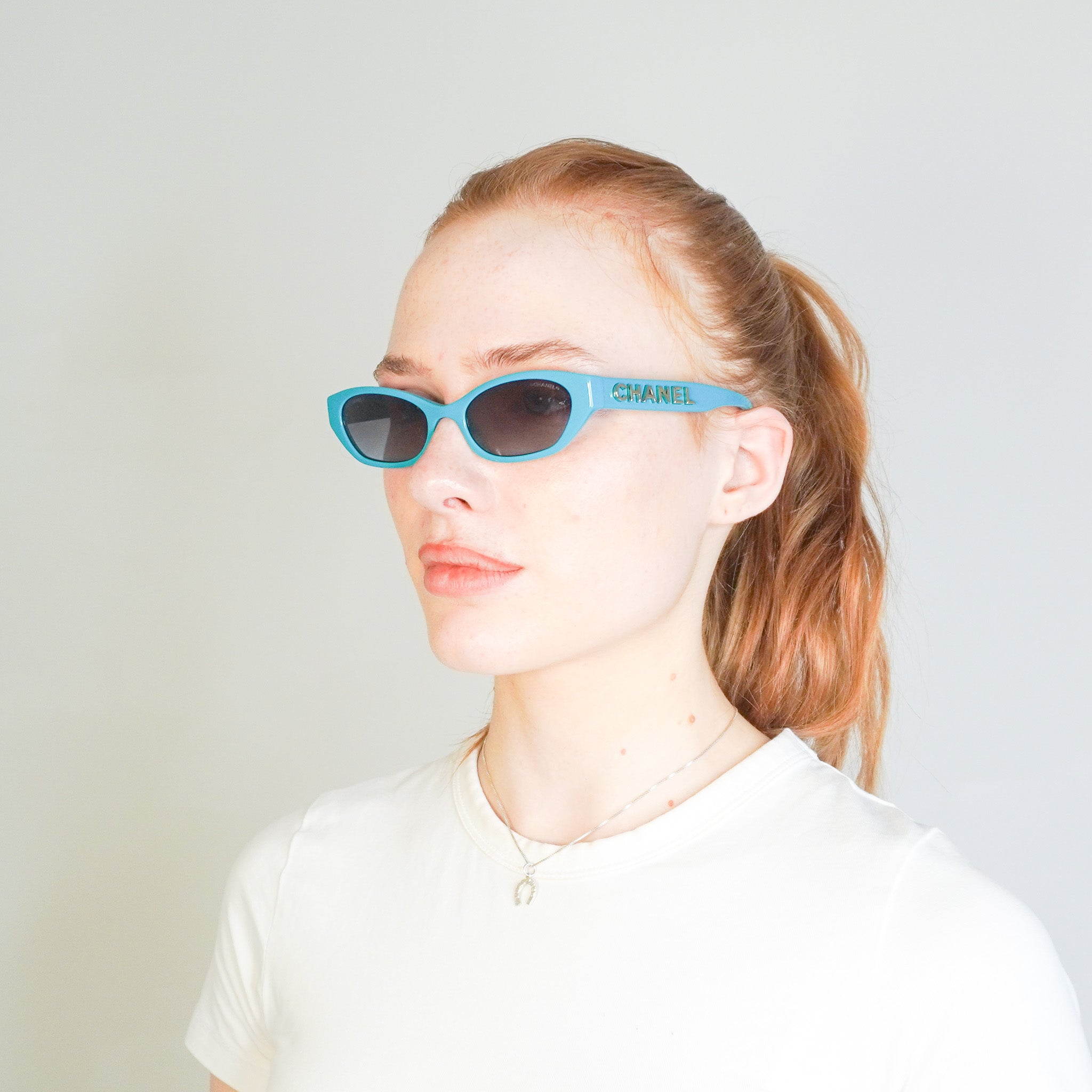 Chanel x Pharrell Williams Teal Sunglasses (RRP £850) | Authentic Preloved