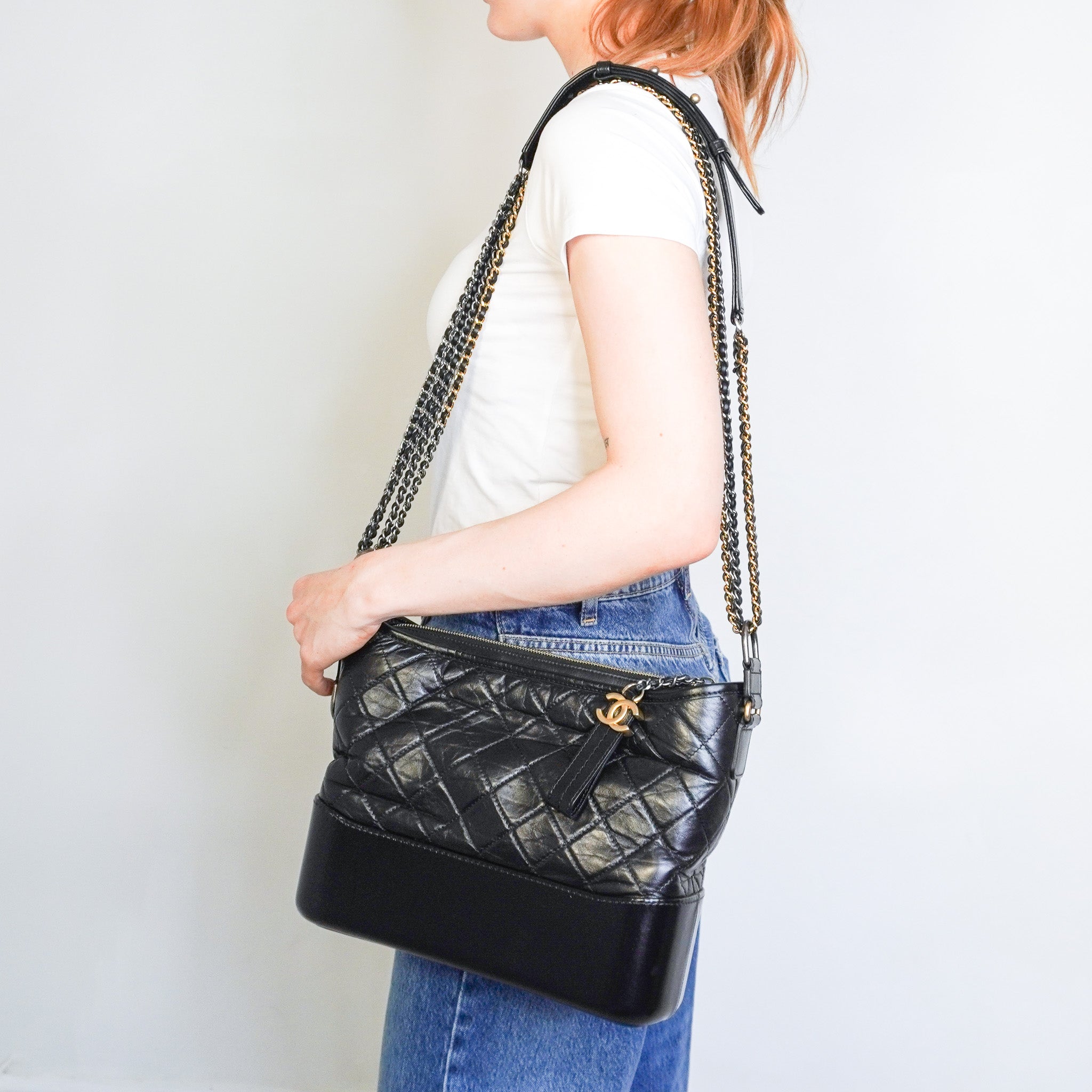Chanel Gabrielle Medium Hobo Bag in Black Calfskin RRP £5,350 | Authentic Preloved - Reloved Again