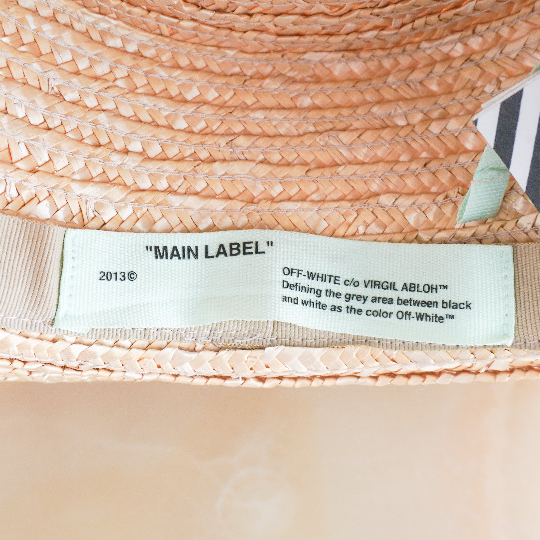 Off White Straw Wide Brim Boater Hat RRP £175 | Authentic Preloved FINAL SALE