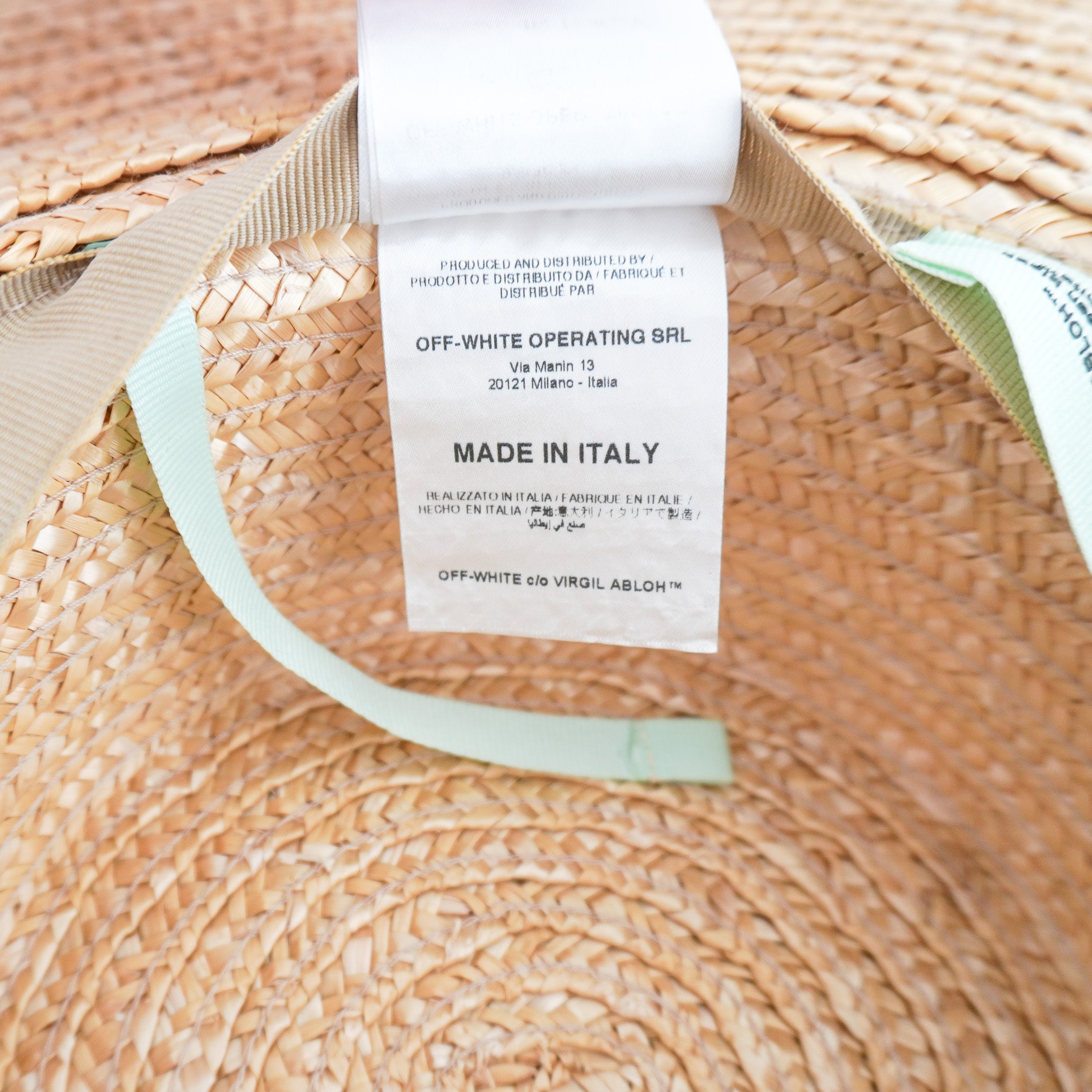 Off White Straw Wide Brim Boater Hat RRP £175 | Authentic Preloved FINAL SALE