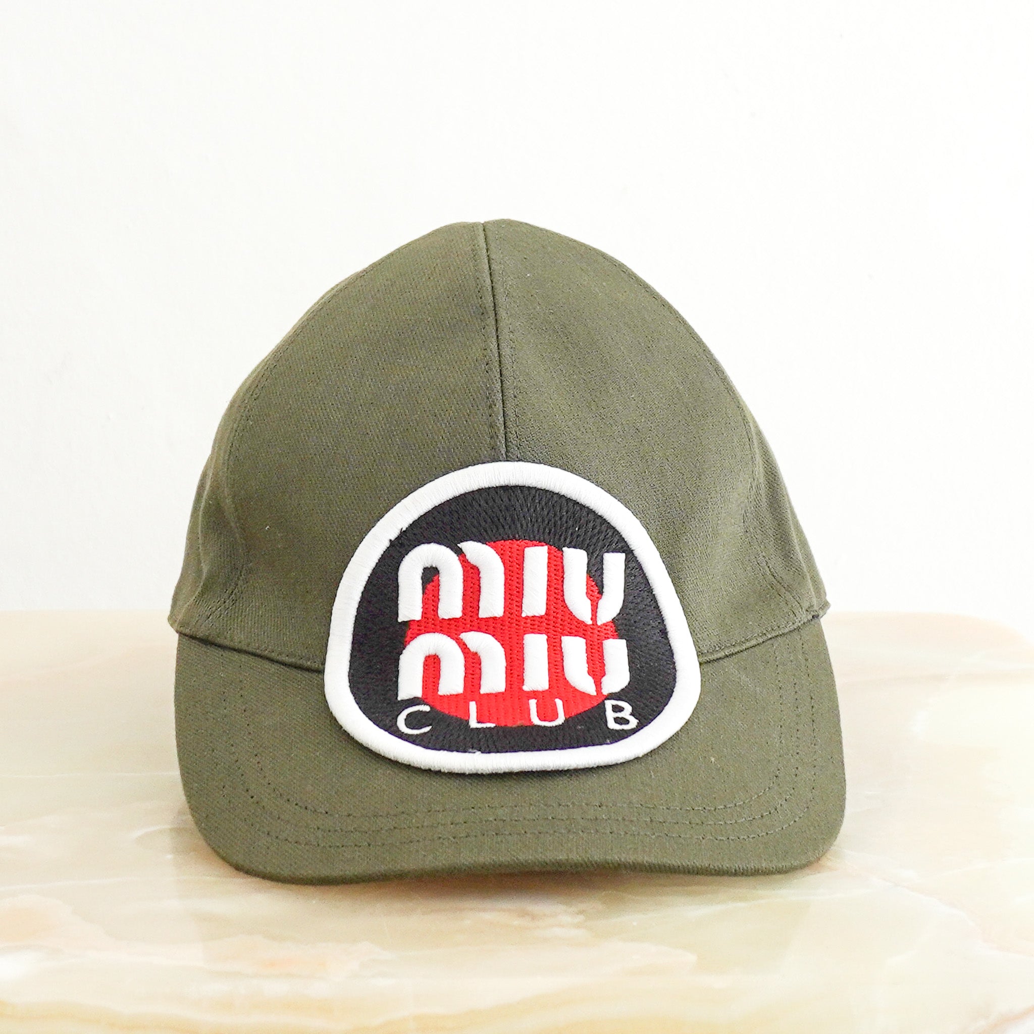 Miu Miu Cap in Khaki (RRP £420) | Authentic Preloved