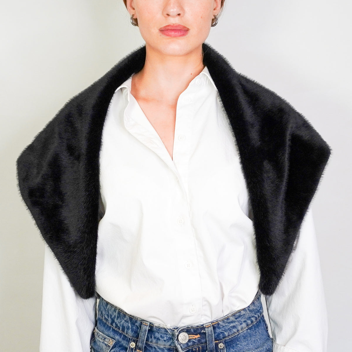 Herno Faux Fur Black Scarf RRP £160 | Authentic Preloved FINAL SALE