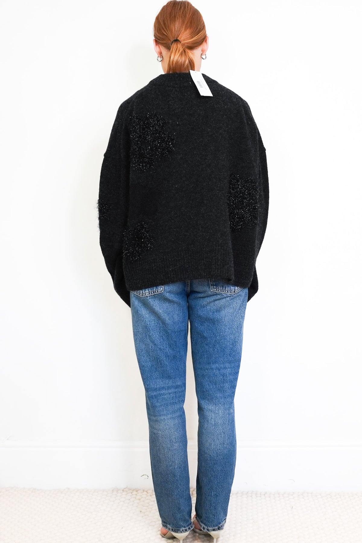Cecilie Bahlsen Flower Tinsel Applique Black Jumper (RRP £750) | FINAL SALE Authentic Preloved - Reloved Again