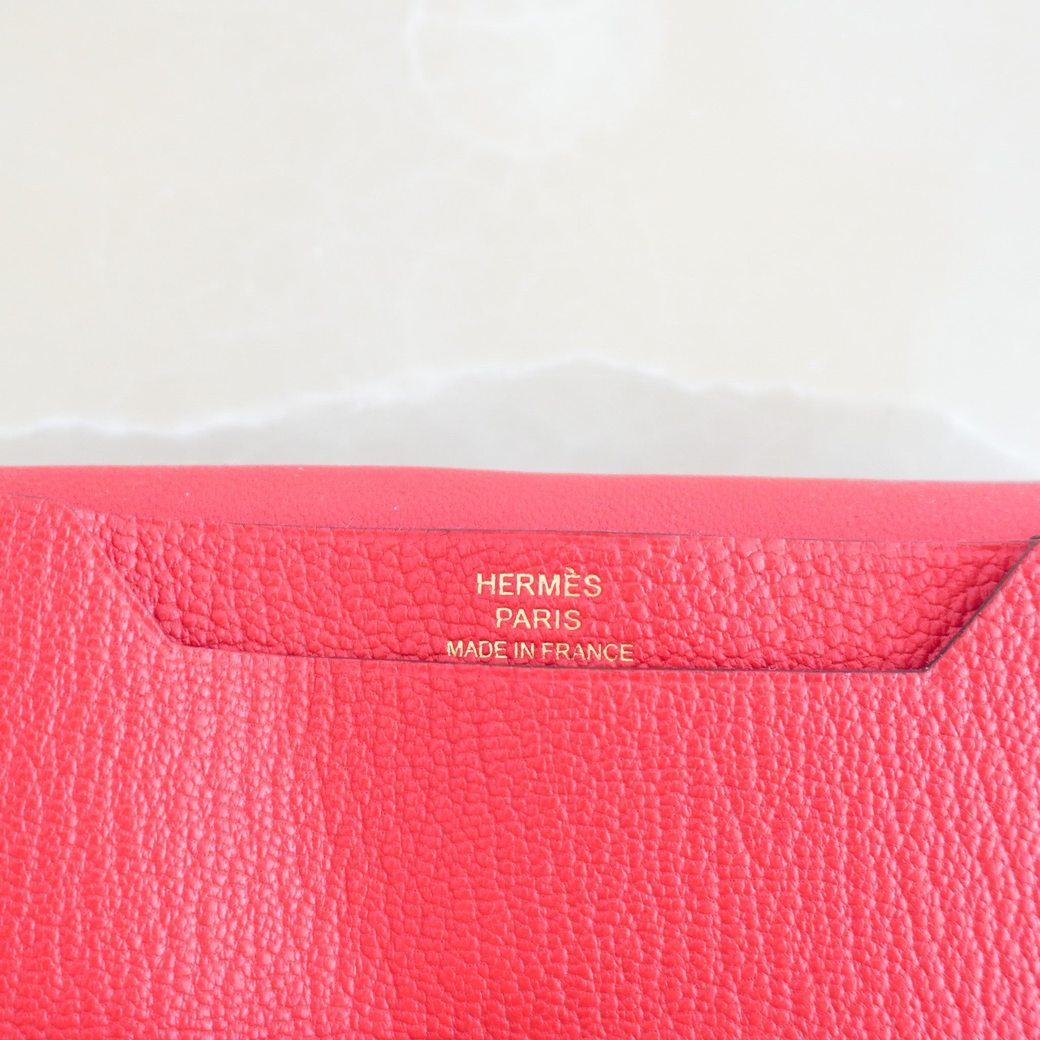 NEW Hermes Bearn Card Holder in Red (RRP £1700) | Authentic Preloved - Reloved Again