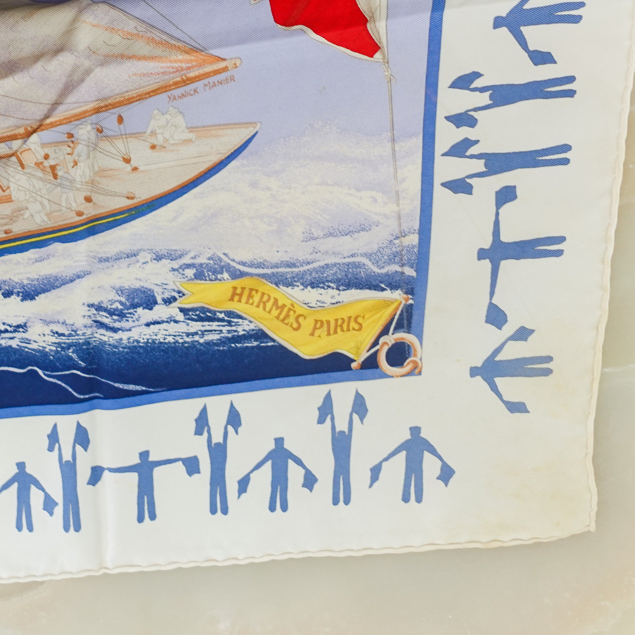 Boat print silk scarf RRP £470