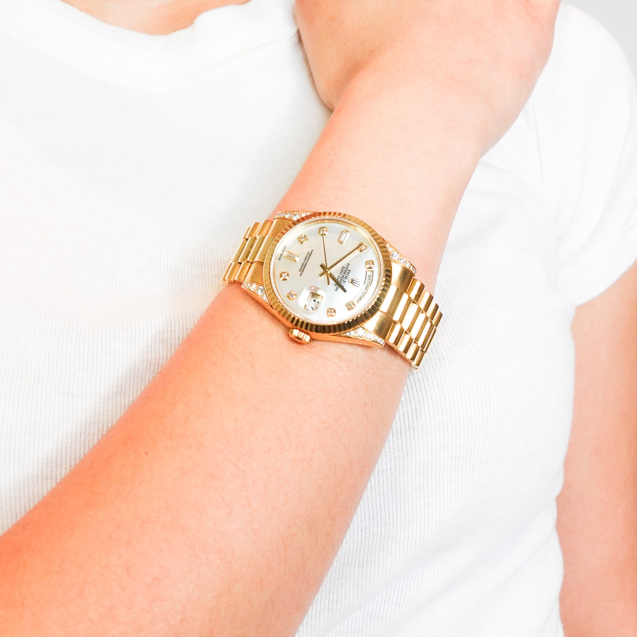 Rolex Day Date Diamond & 18K Gold Watch | Authentic Preloved - Reloved Again