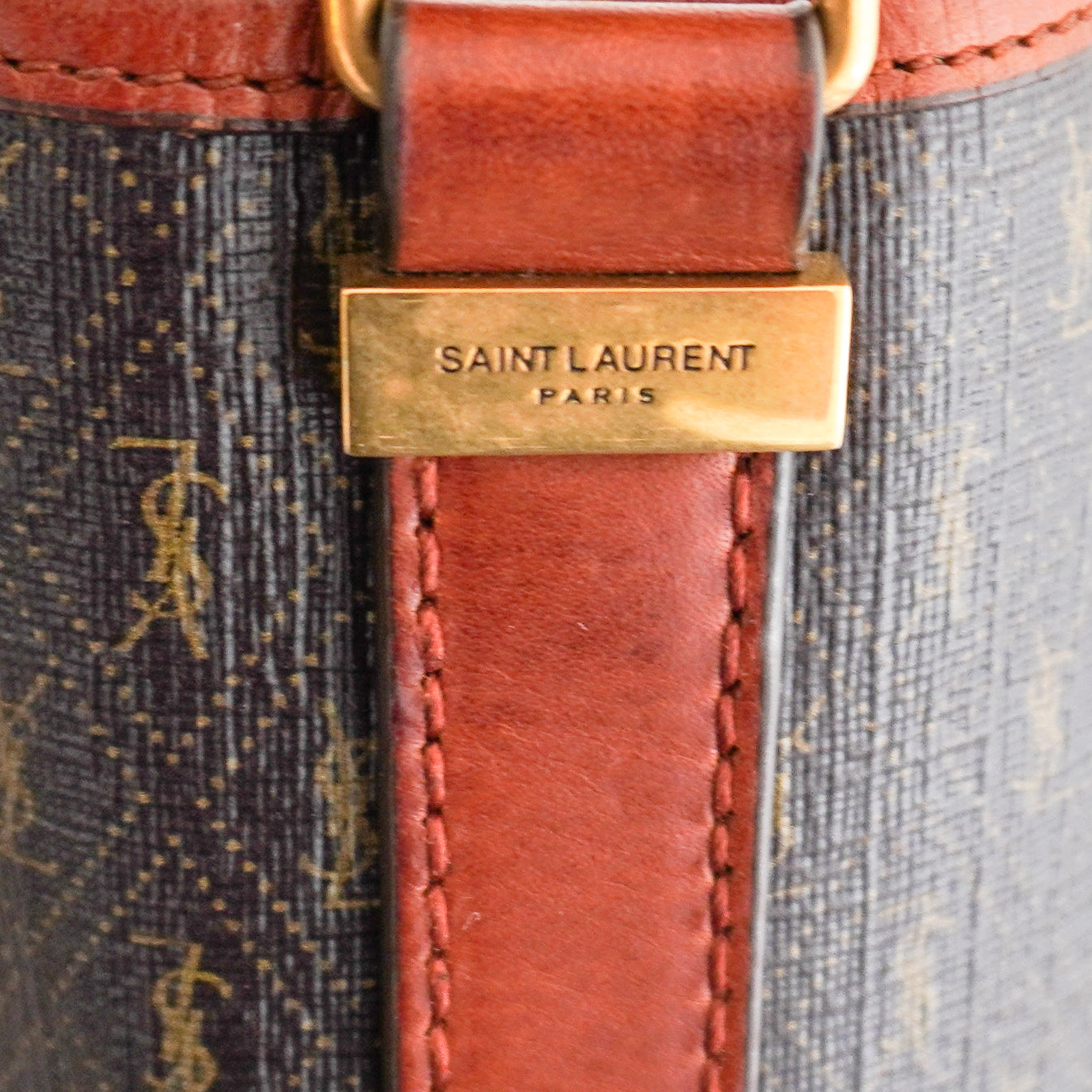 Saint Laurent Le Monogramme Bucket Bag in Brown Canvas (RRP £1645) | Authentic Preloved