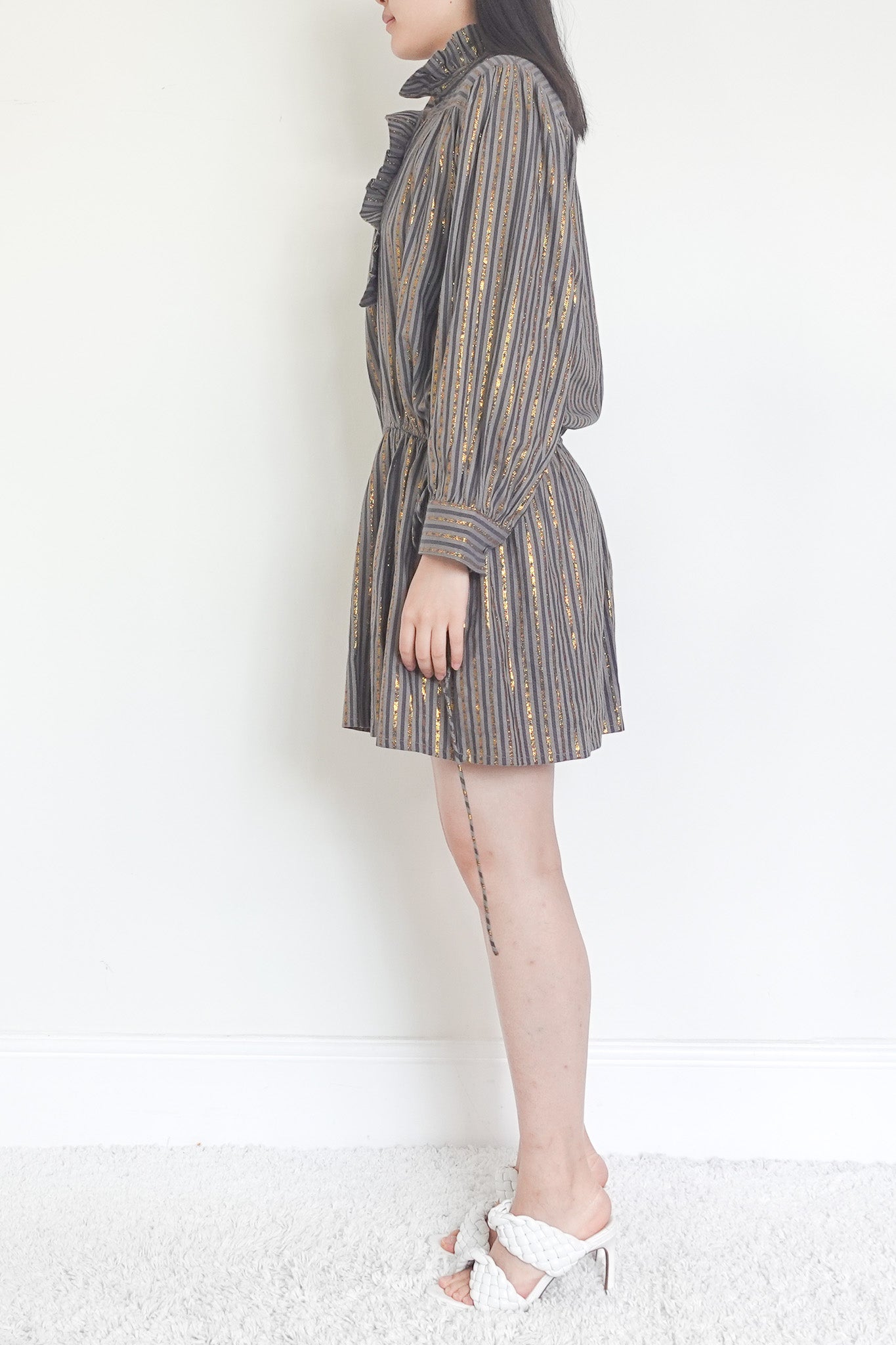 Antik Batik Gold detail stripe mini dress RRP £450 | Authentic Preloved - Reloved Again