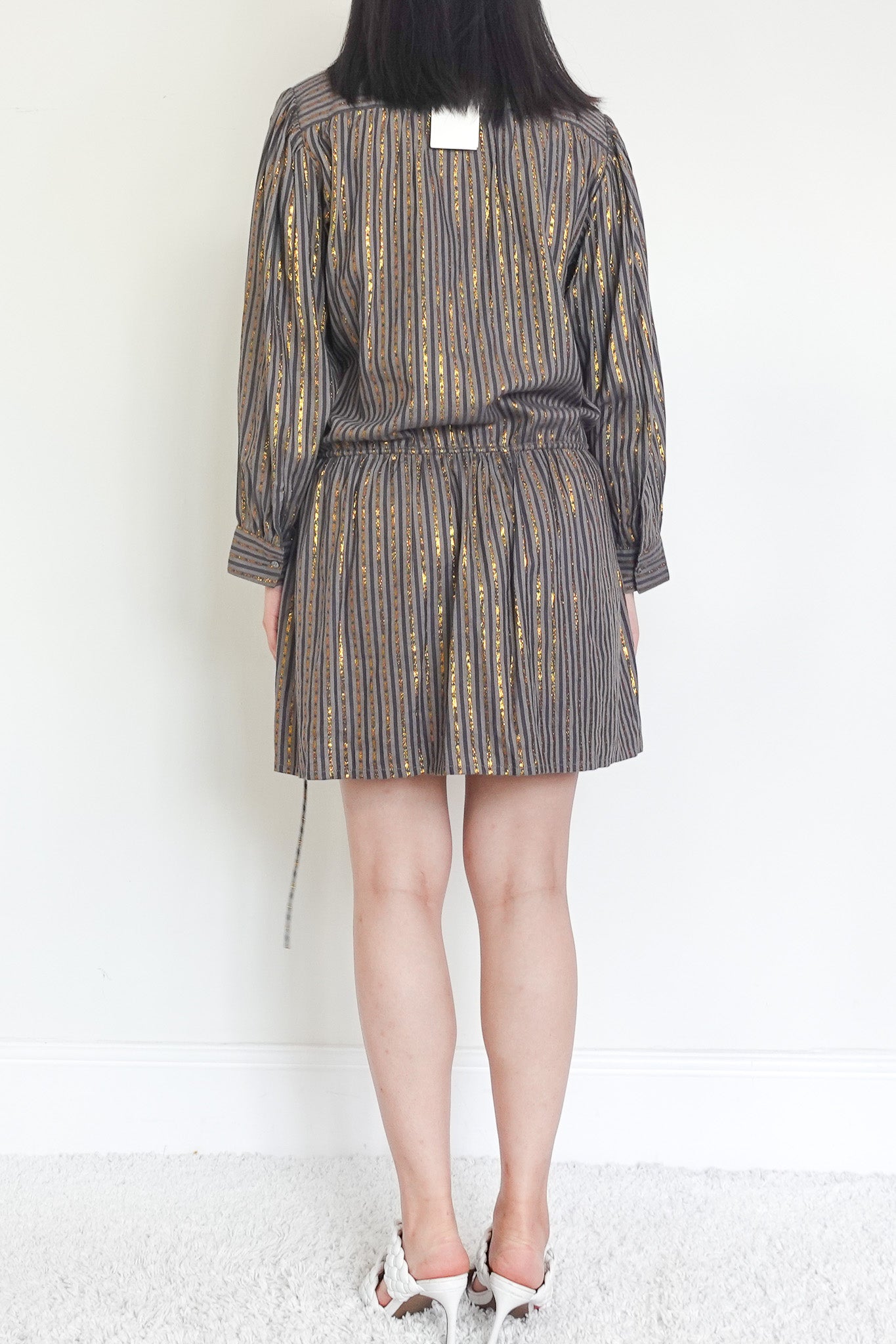 Antik Batik Gold detail stripe mini dress RRP £450 | Authentic Preloved - Reloved Again