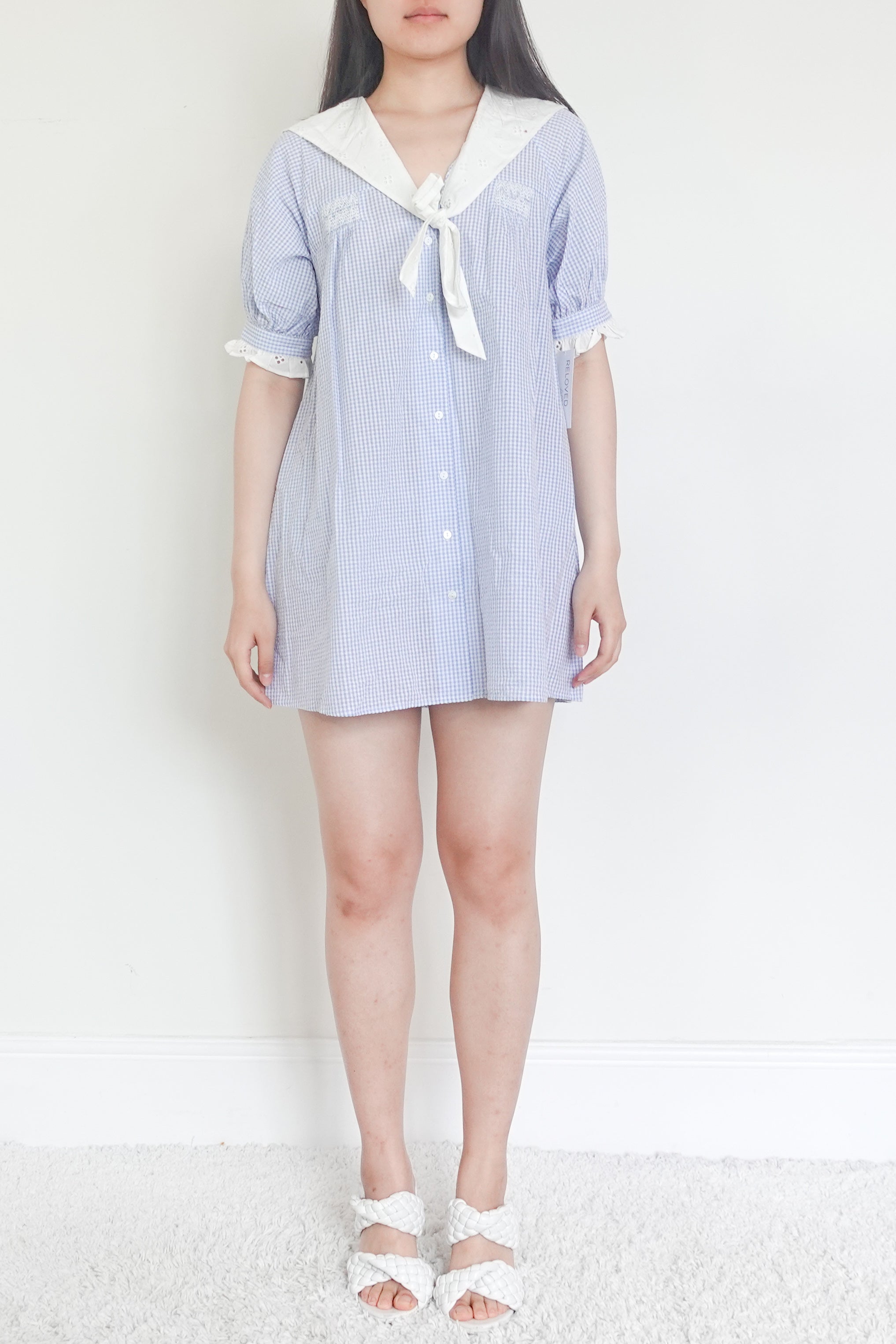 Gingham short sleeve mini dress RRP £225