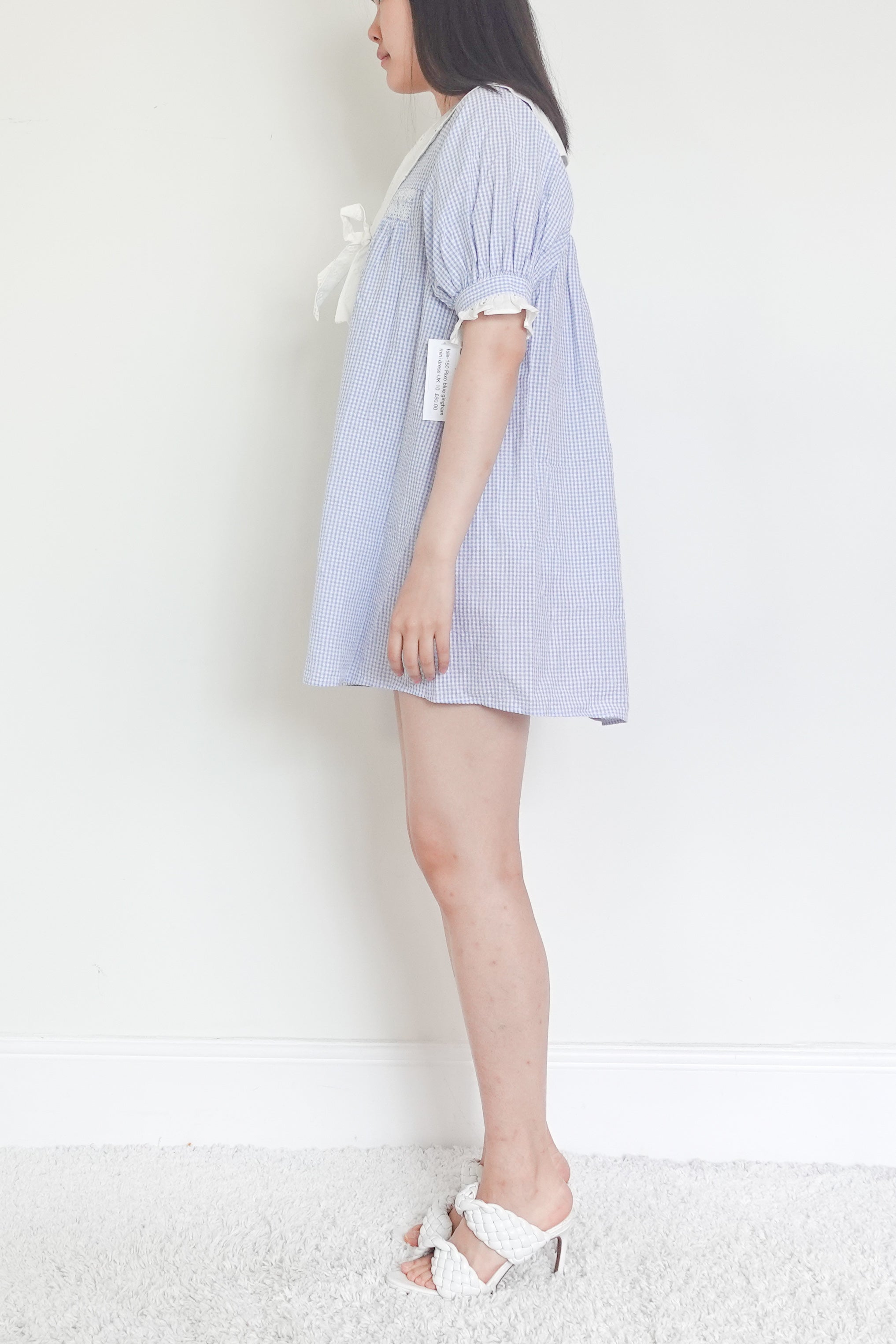 Gingham short sleeve mini dress RRP £225