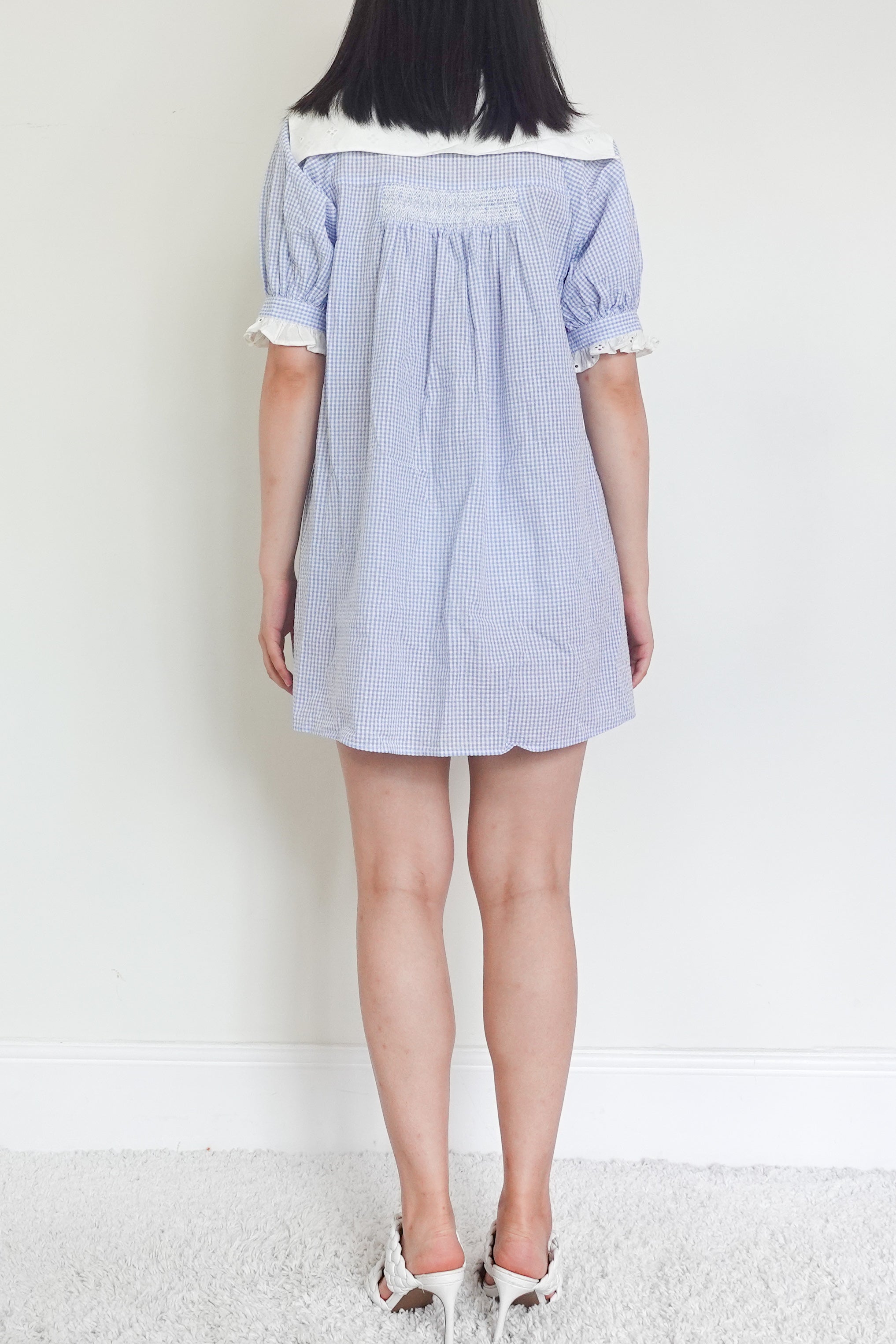 Gingham short sleeve mini dress RRP £225