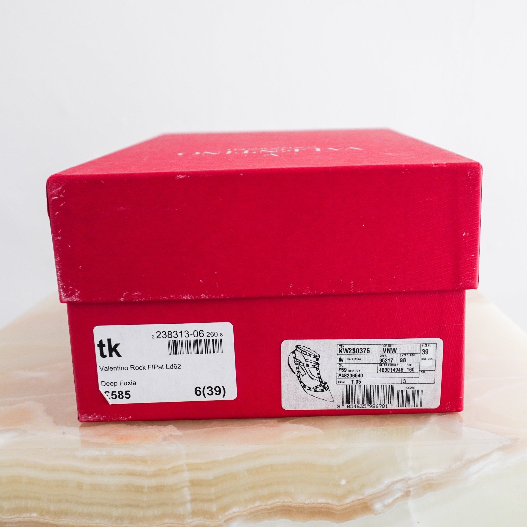 Valentino Rockstud Flats in Deep Fuxia RRP £585 | Authentic Preloved - Reloved Again