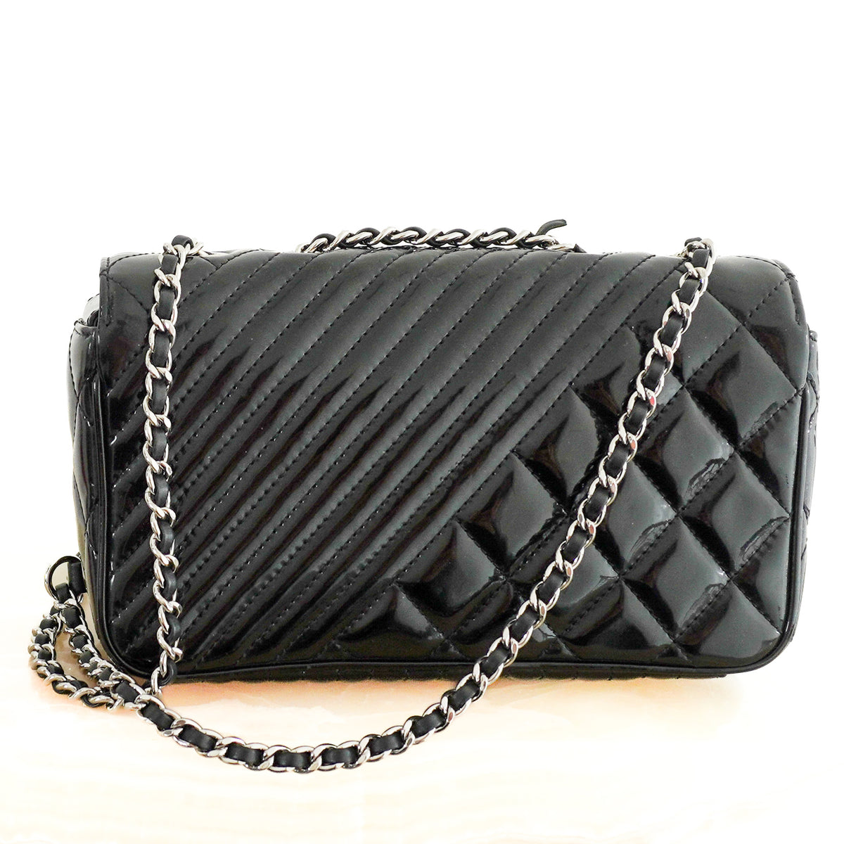 Chanel Small Quilted Patent Coco Boy Flap Crossbody Bag | Authentic Preloved