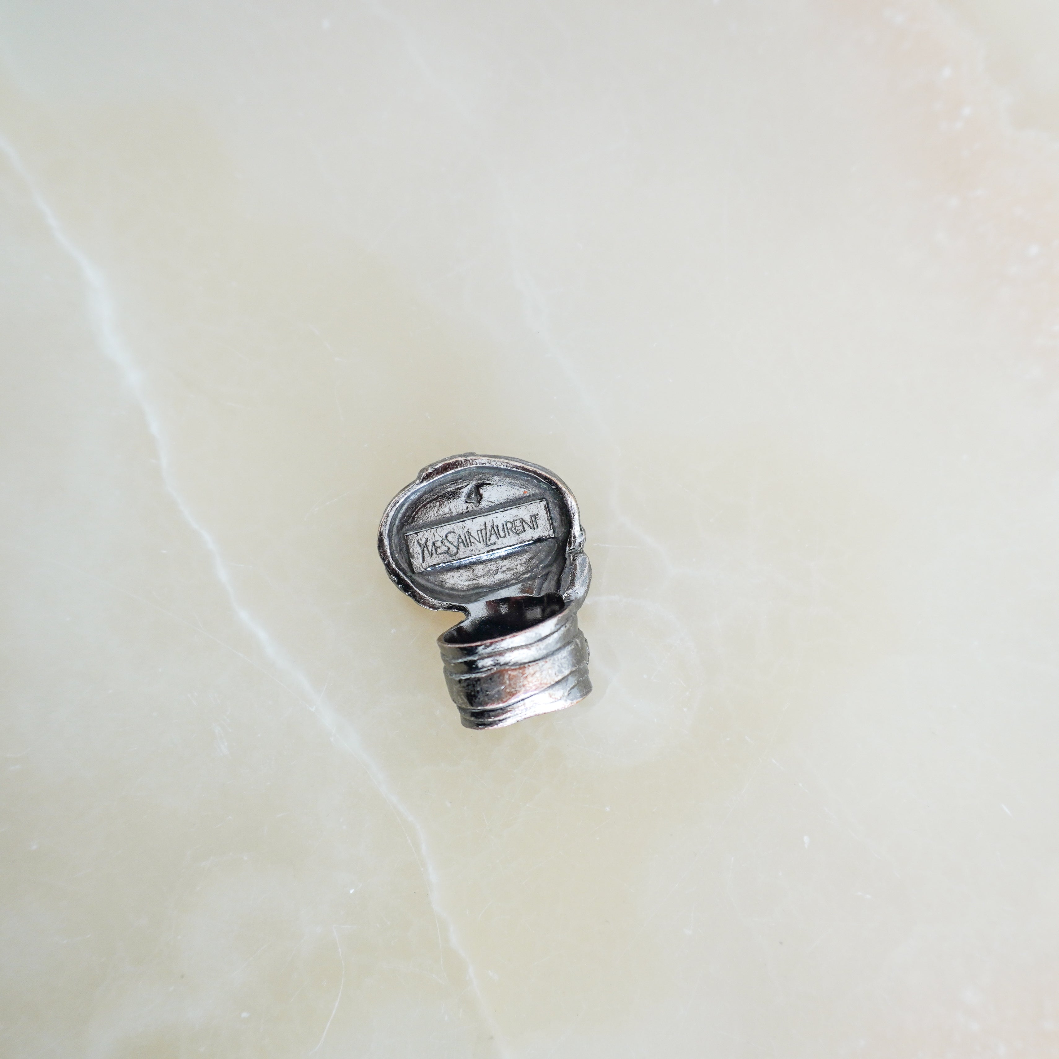 Saint Laurent Vintage Arty Ring with Blue Glass Stone RRP (£250) | Authentic Preloved FINAL SALE