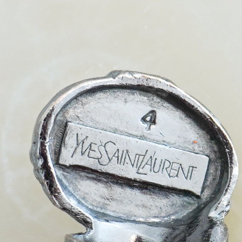 Saint Laurent Vintage Arty Ring with Blue Glass Stone RRP (£250) | Authentic Preloved FINAL SALE