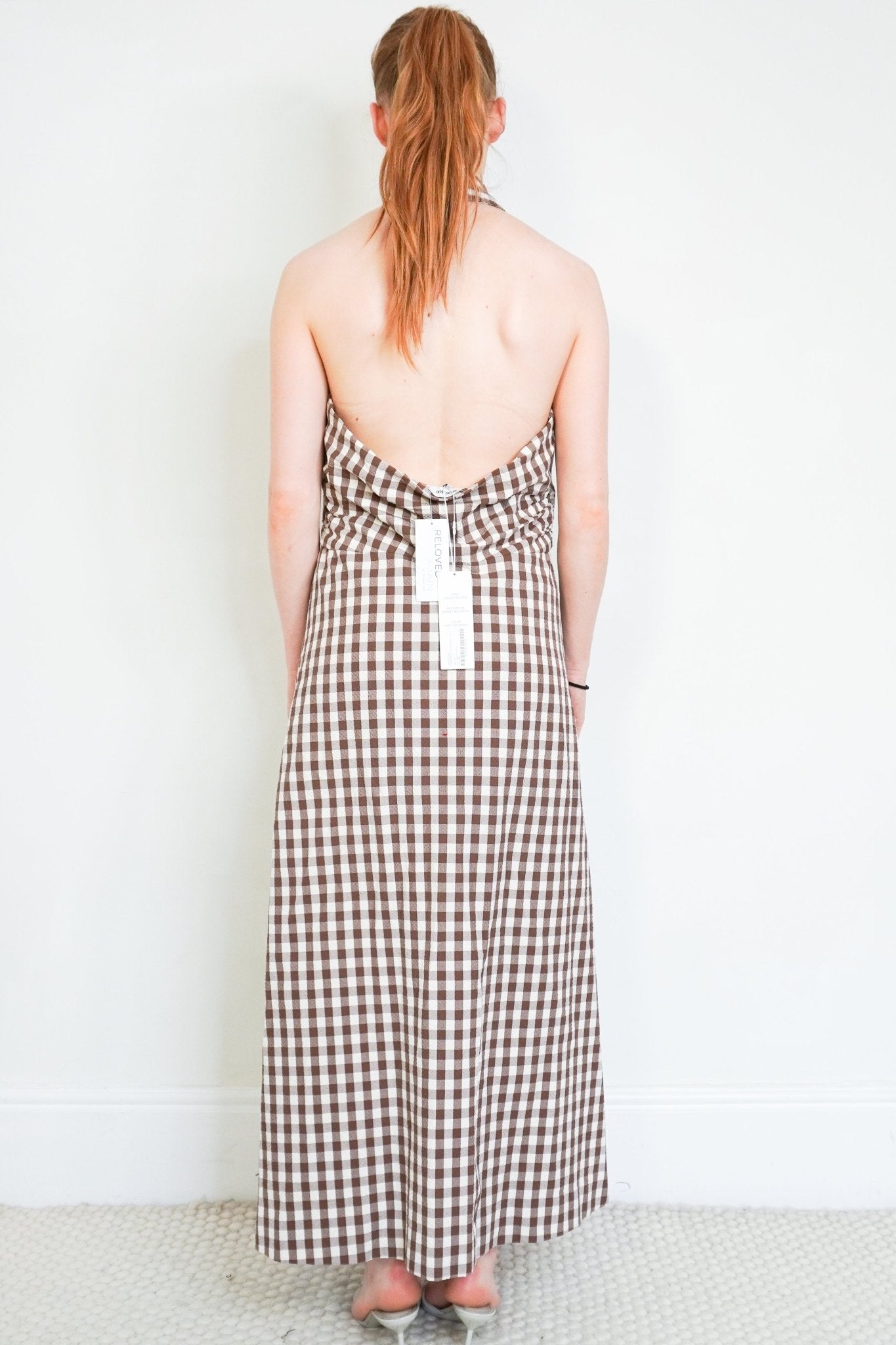 NEW Veronica Beard Brown Gingham Seersucker Midi Dress (RRP £540) | Authentic Preloved - Reloved Again