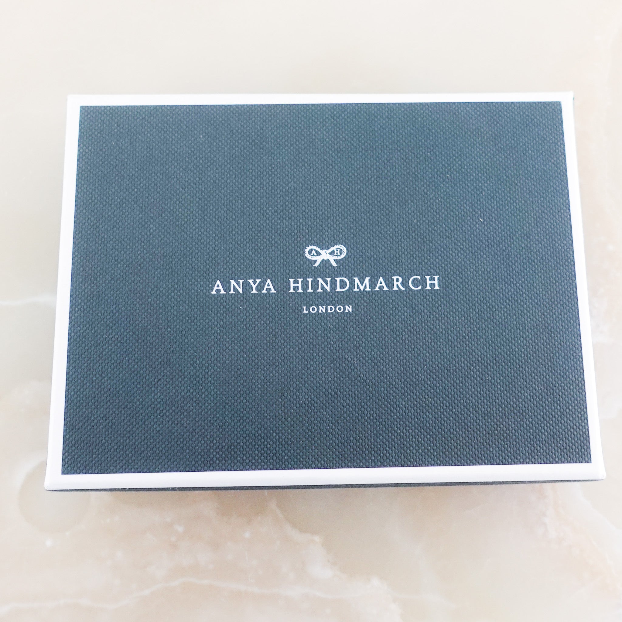 Blue velvet card holder RRP £195