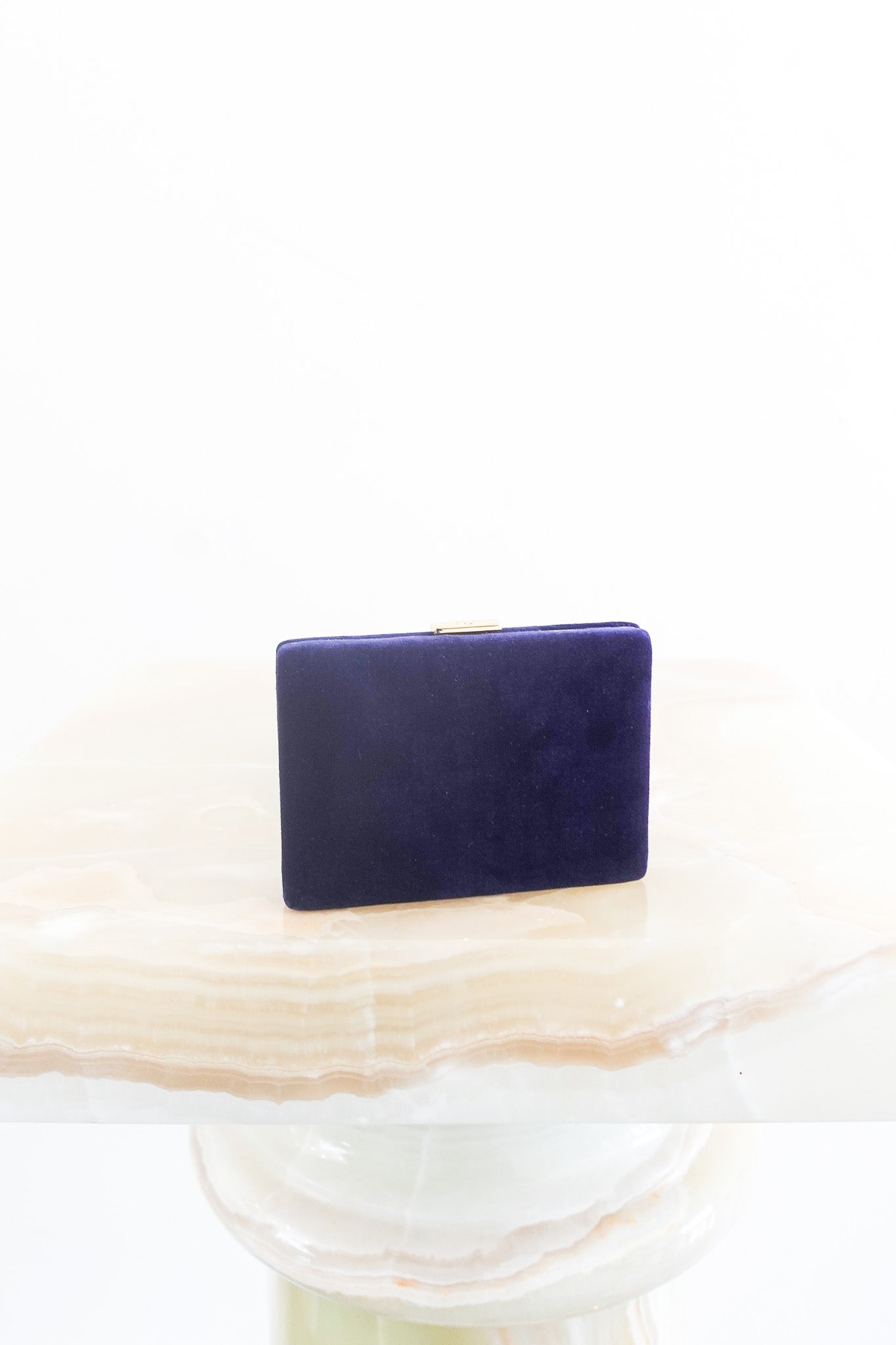 Blue velvet card holder RRP £195