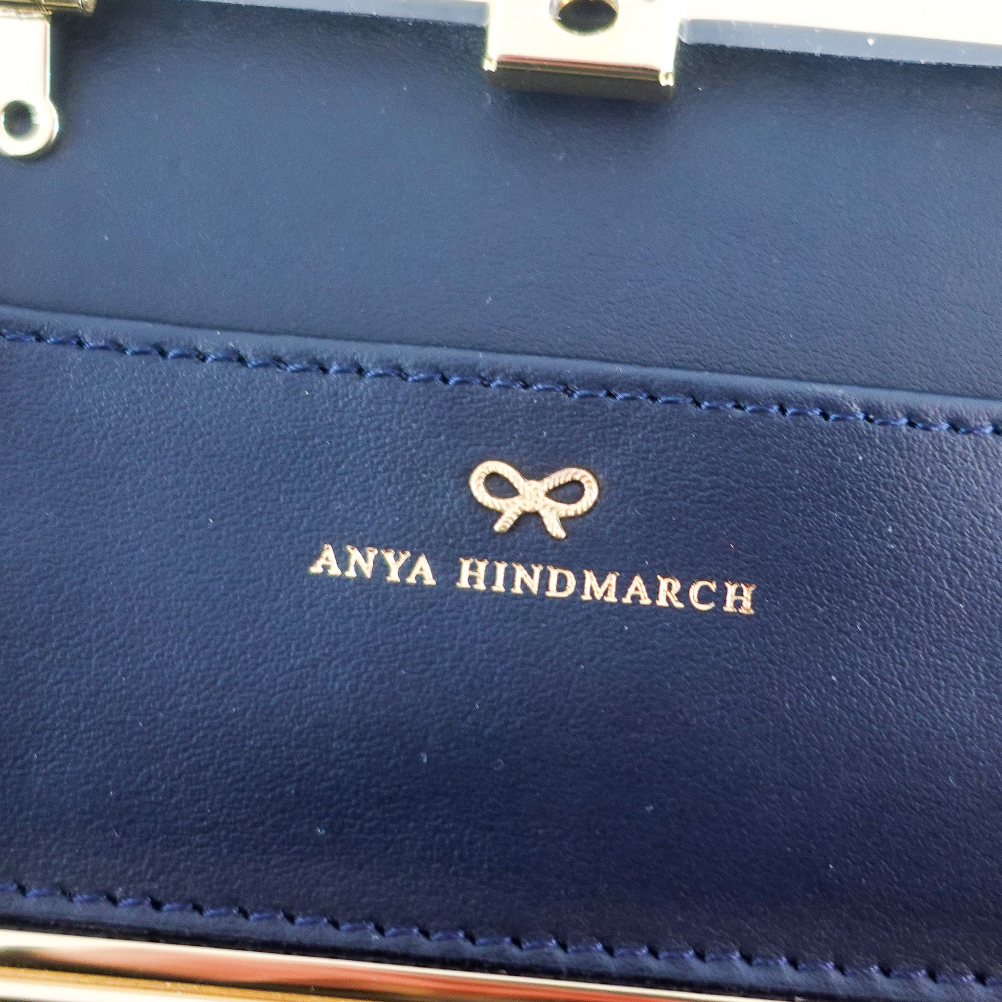 Blue velvet card holder RRP £195