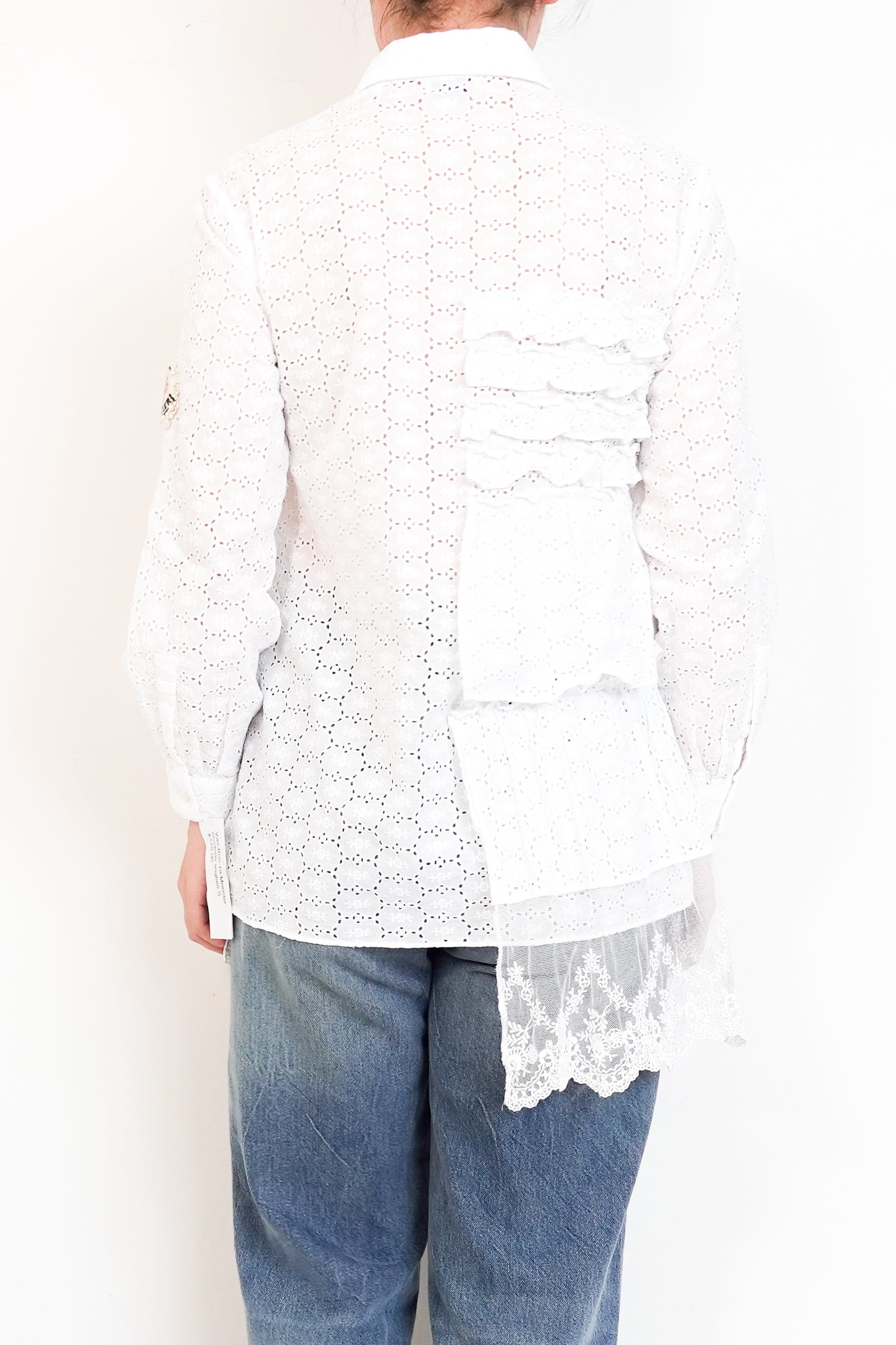 Moncler Broderie Anglaise blouse in white RRP £660 | Authentic Preloved