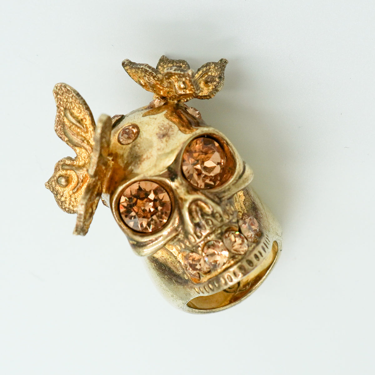 Alexander Gold Tone Cocktail Skull Ring (RRP £325) | Authentic Preloved FINAL SALE - Reloved Again