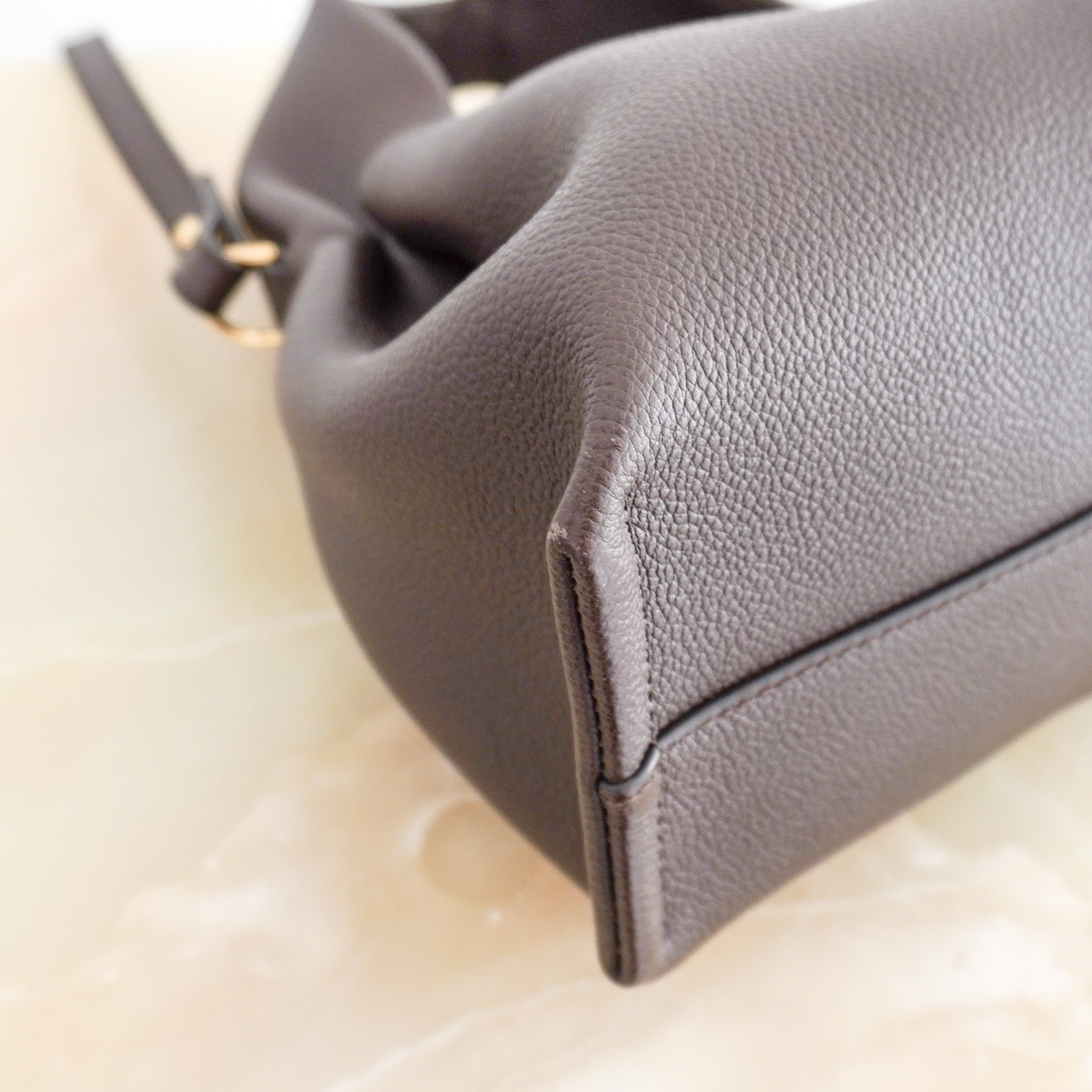 Polène Numéro Neuf Mini Textured Leather Bag in Ebony (RRP £390) | Authentic Preloved