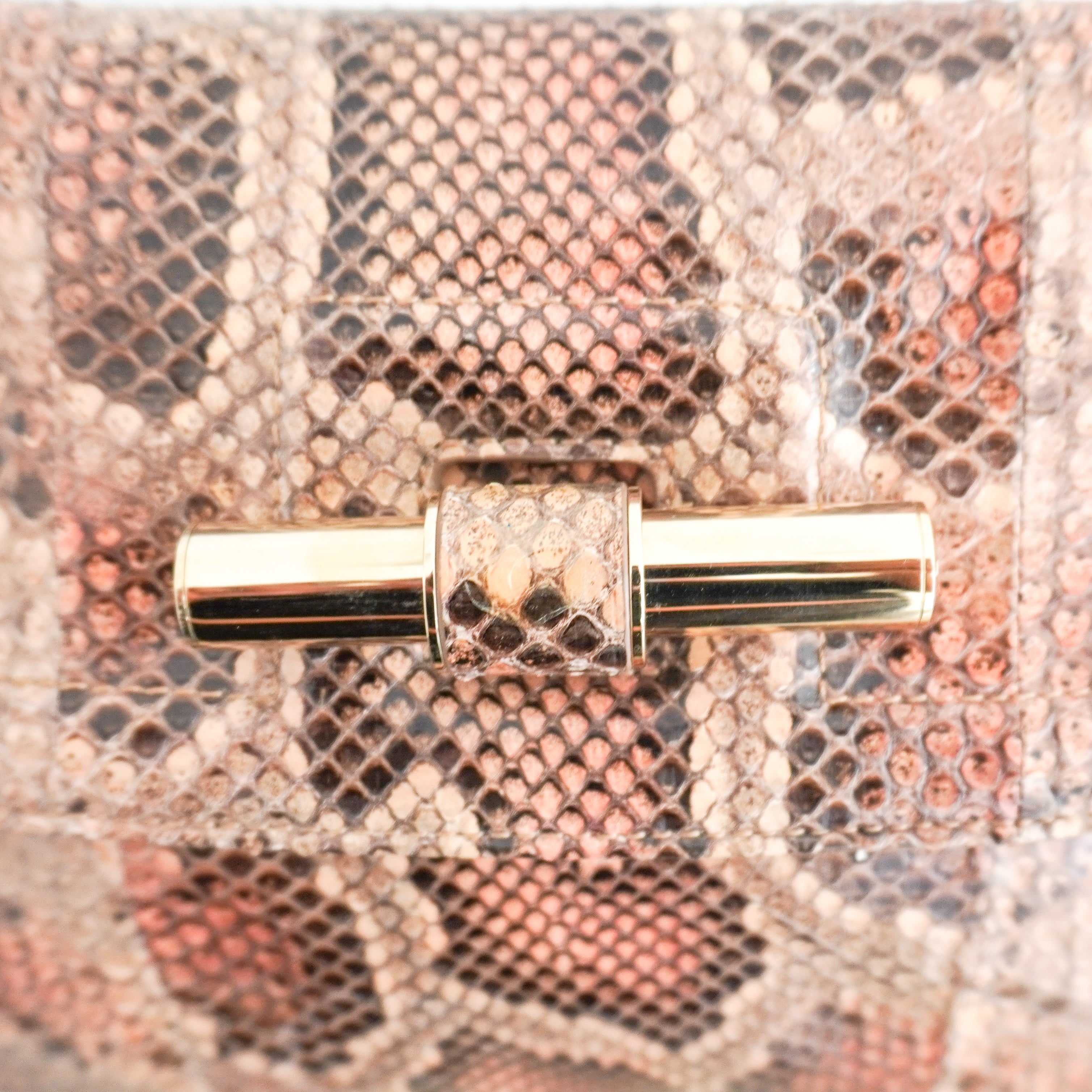Jimmy Choo Jasmine Python Leather Clutch in Blush (RRP £1526) | Authentic Preloved