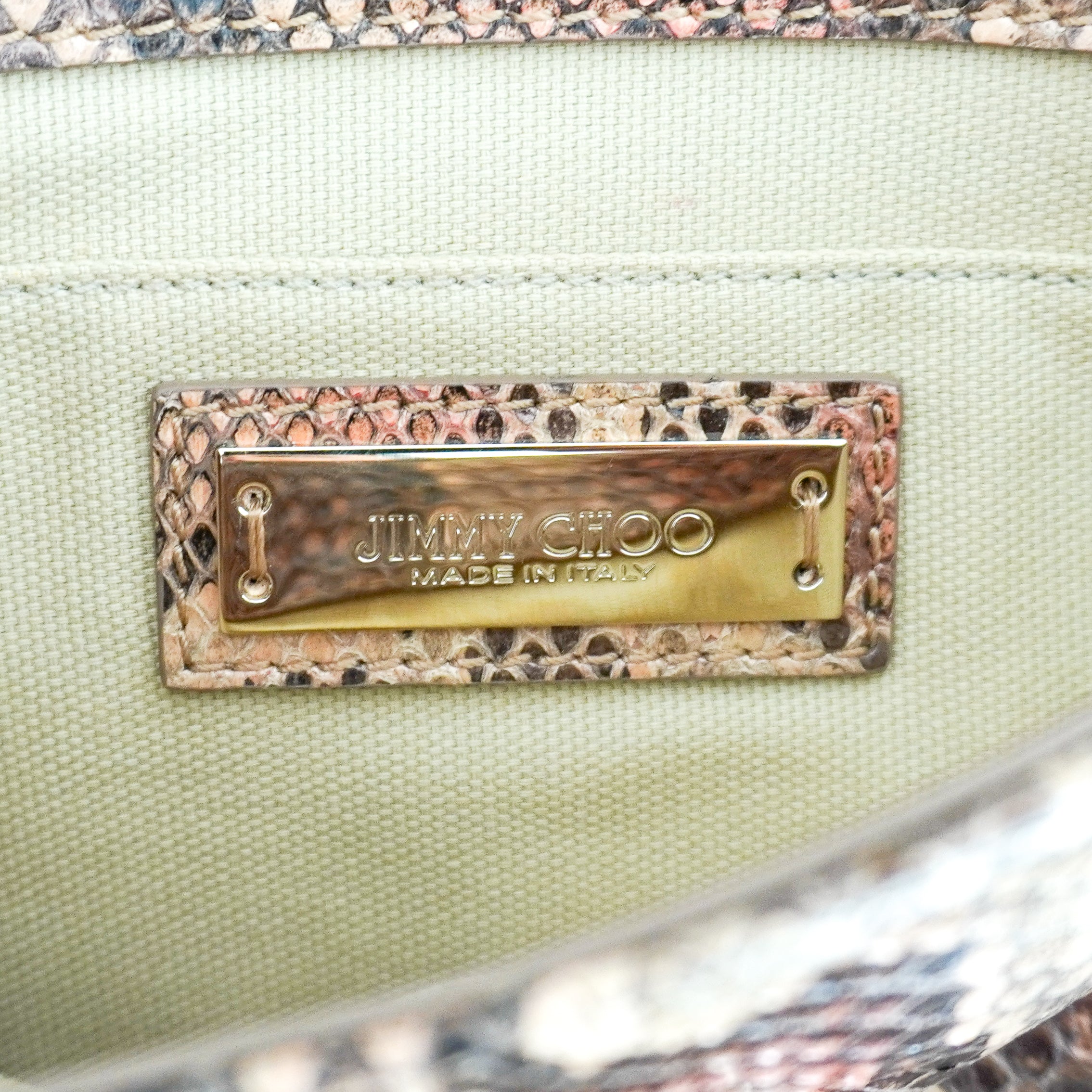 Jimmy Choo Jasmine Python Leather Clutch in Blush (RRP £1526) | Authentic Preloved