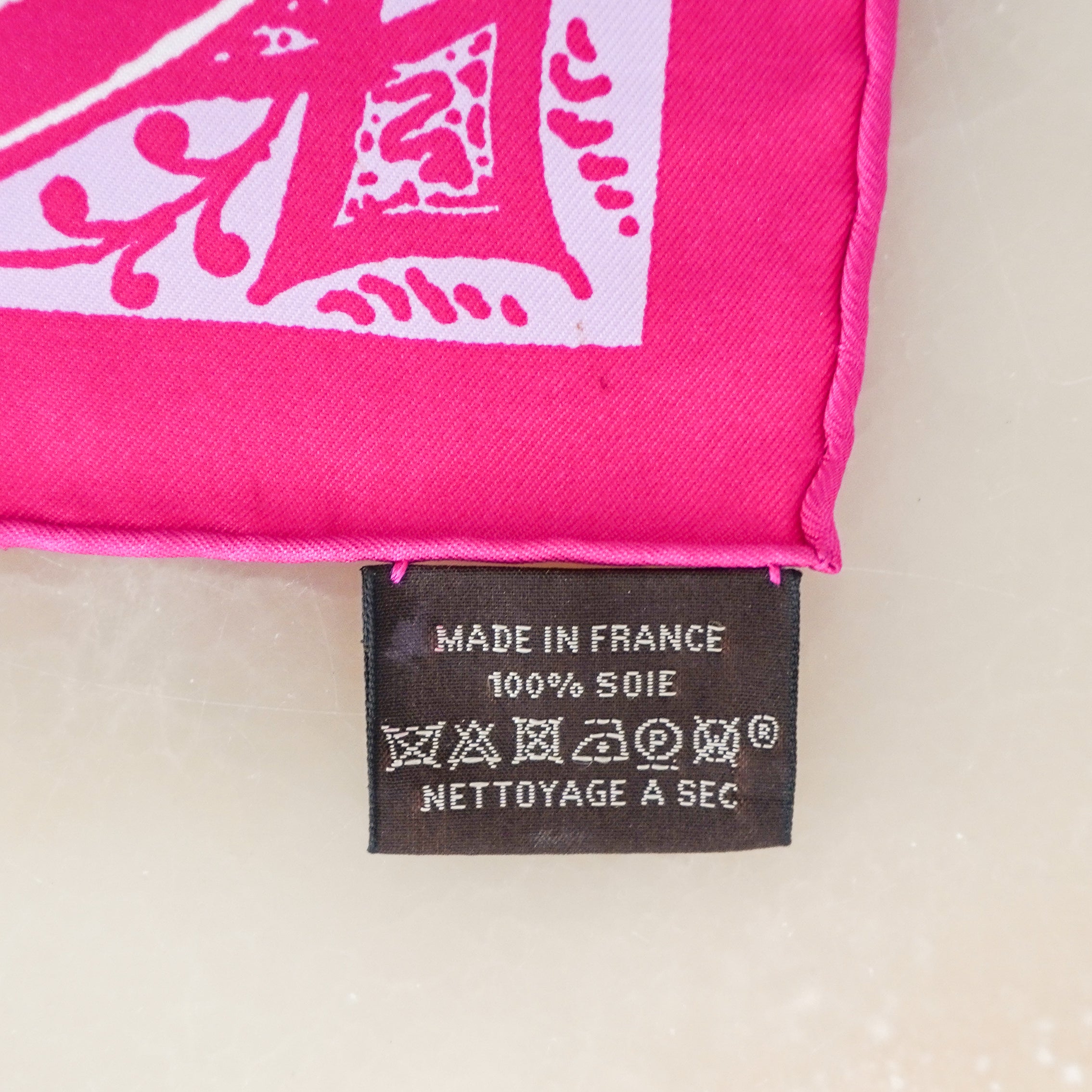 Hermès Pink & Red Tapis de Selle Silk Scarf 90 (RRP £550) | Authentic Preloved FINAL SALE