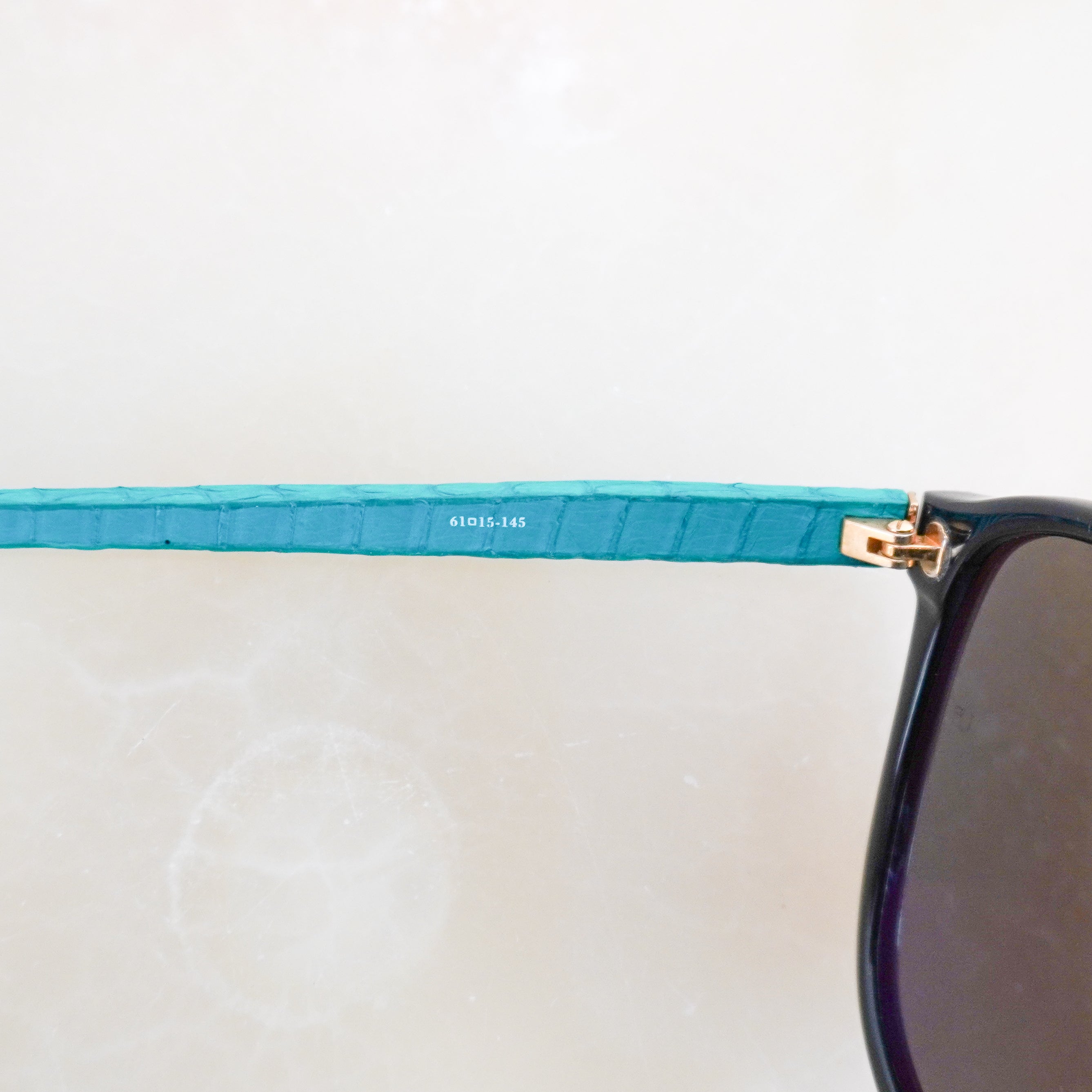 Linda Farrow Black & Blue Python Leather Sunglasses (RRP £1200) | Authentic Preloved