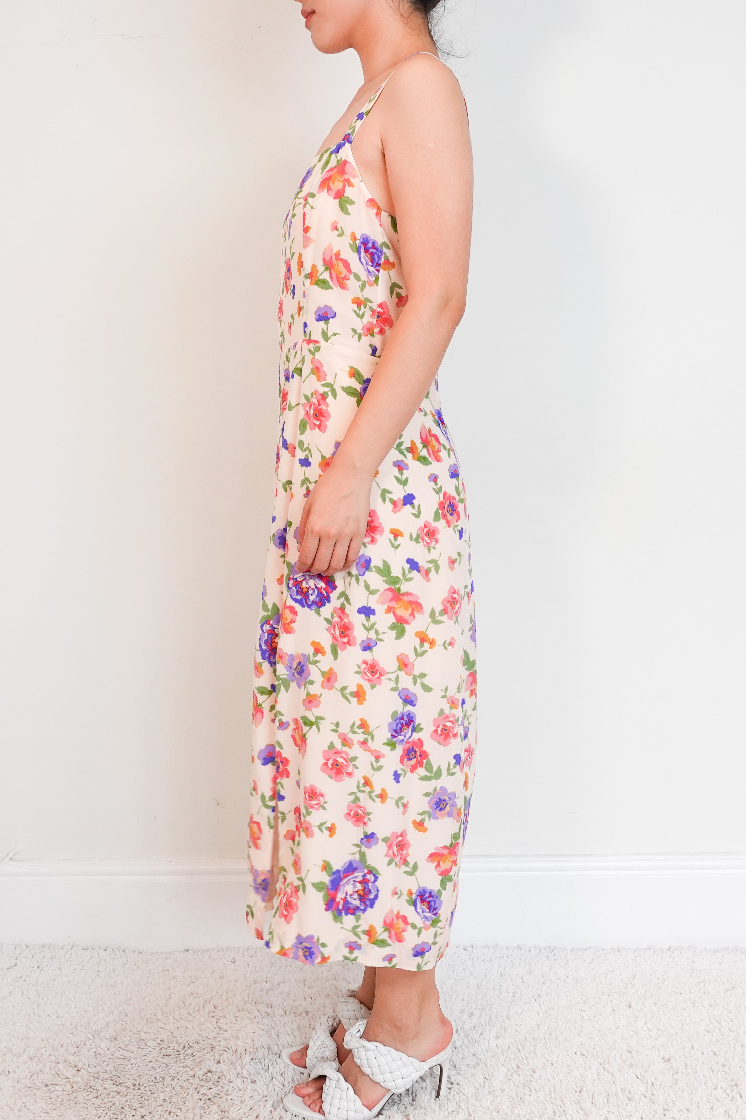 Sézane floral silk dress in pink RRP £140 | Authentic Preloved