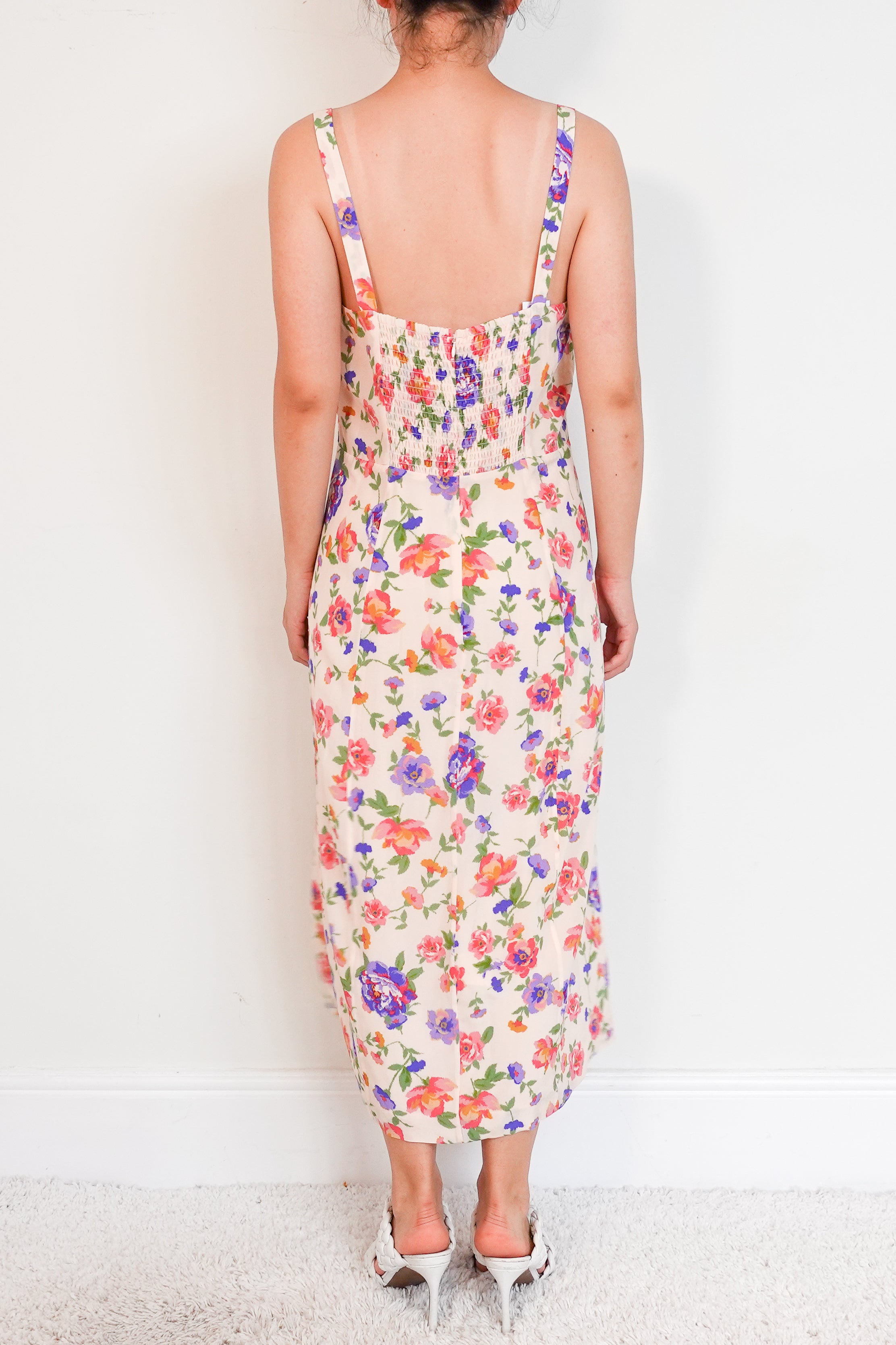 Sézane floral silk dress in pink RRP £140 | Authentic Preloved