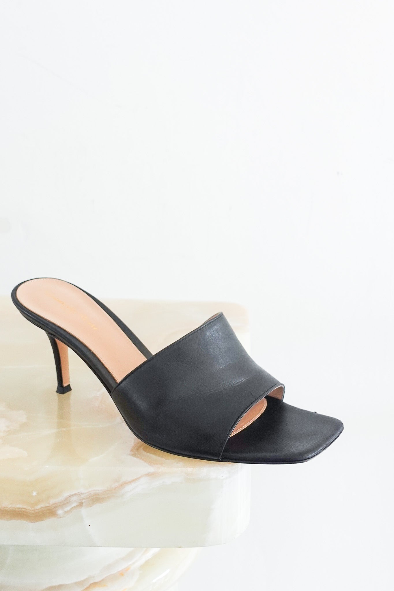 Black square toe heels RRP £500