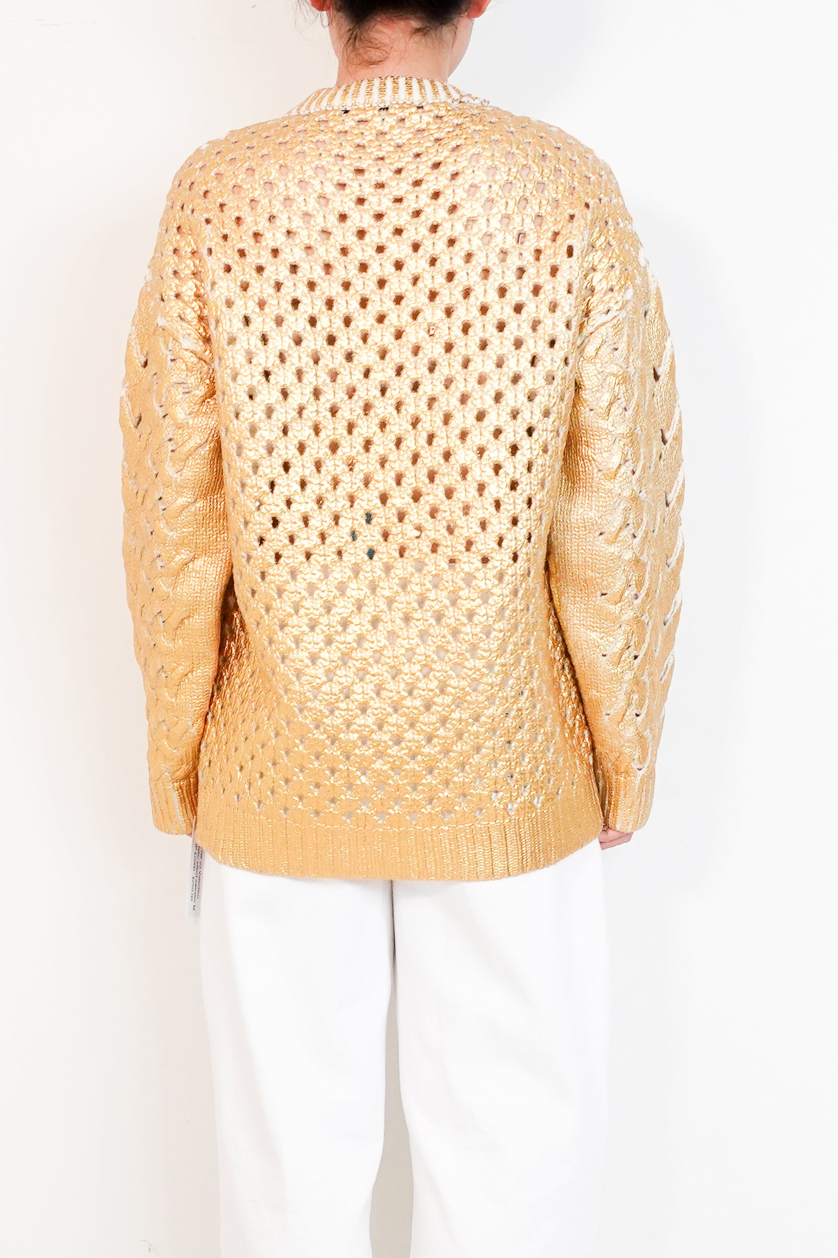 Valentino Garavani gold metallic effect jumper RRP £3000 | Authentic Preloved
