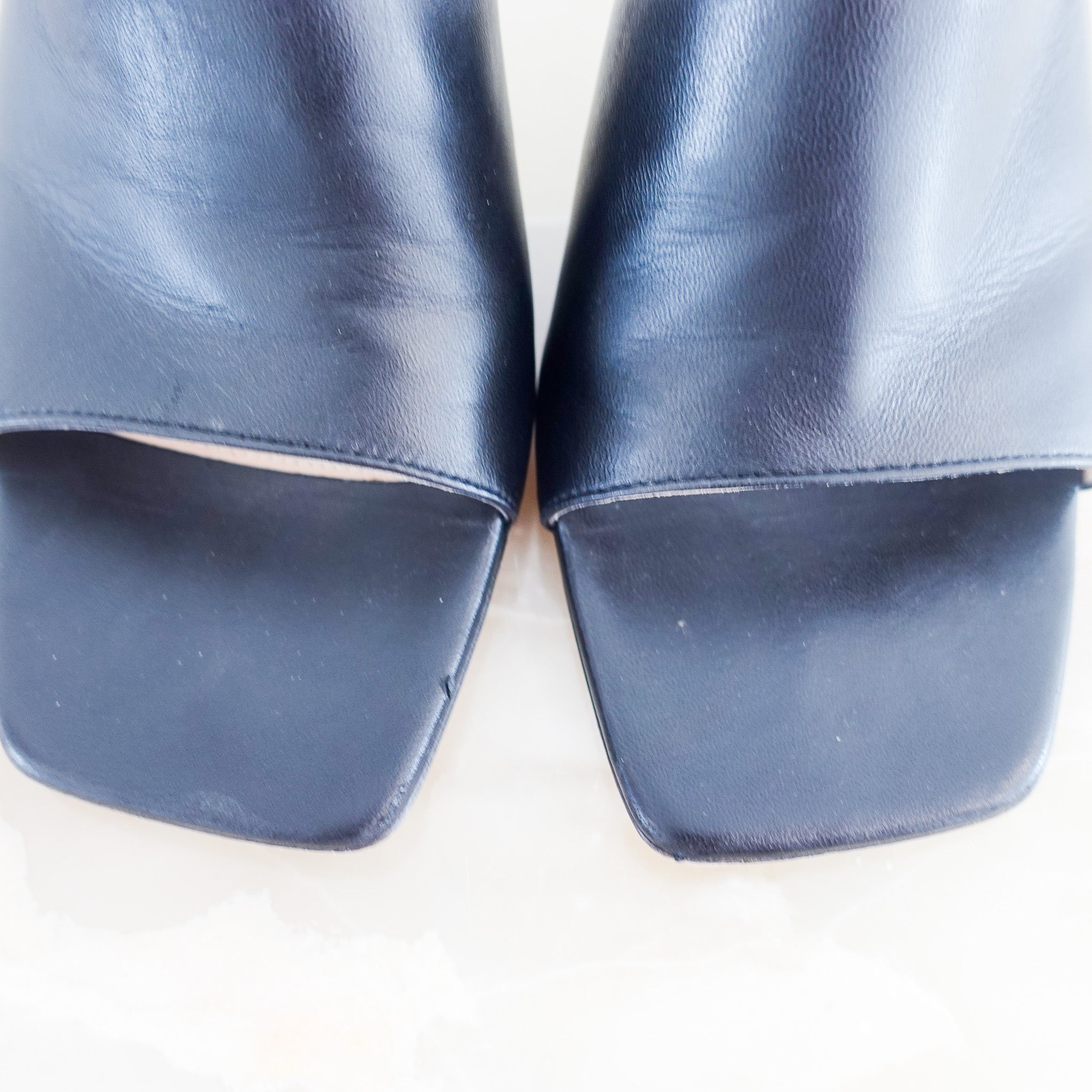 Black square toe heels RRP £500