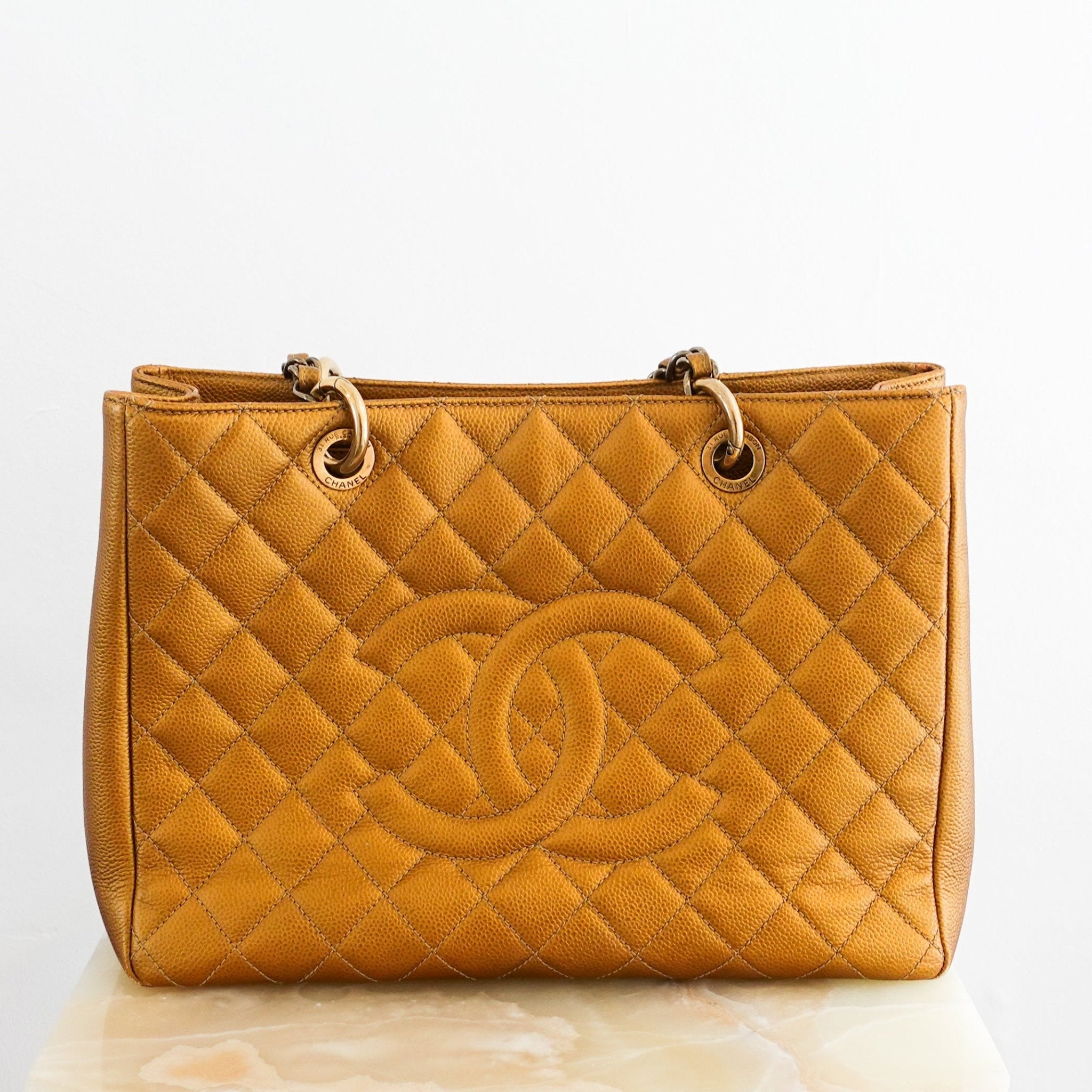Chanel Grand Quilted Caviar Leather Gold Shopper bag RRP £5.2K | Authentic Preloved - Reloved Again