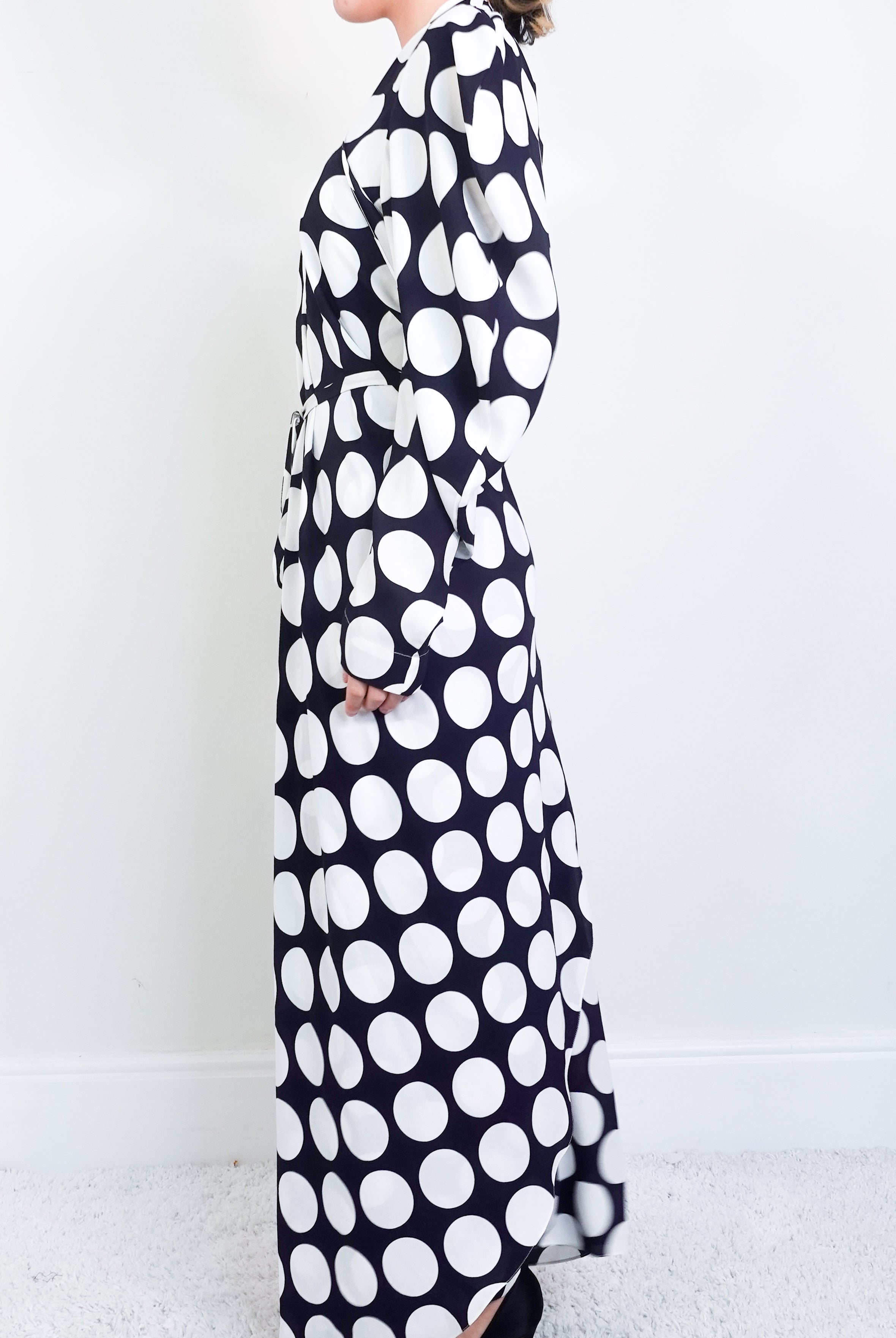Polka Dot Kimono Dress Long Runway Piece RRP £300-final sale