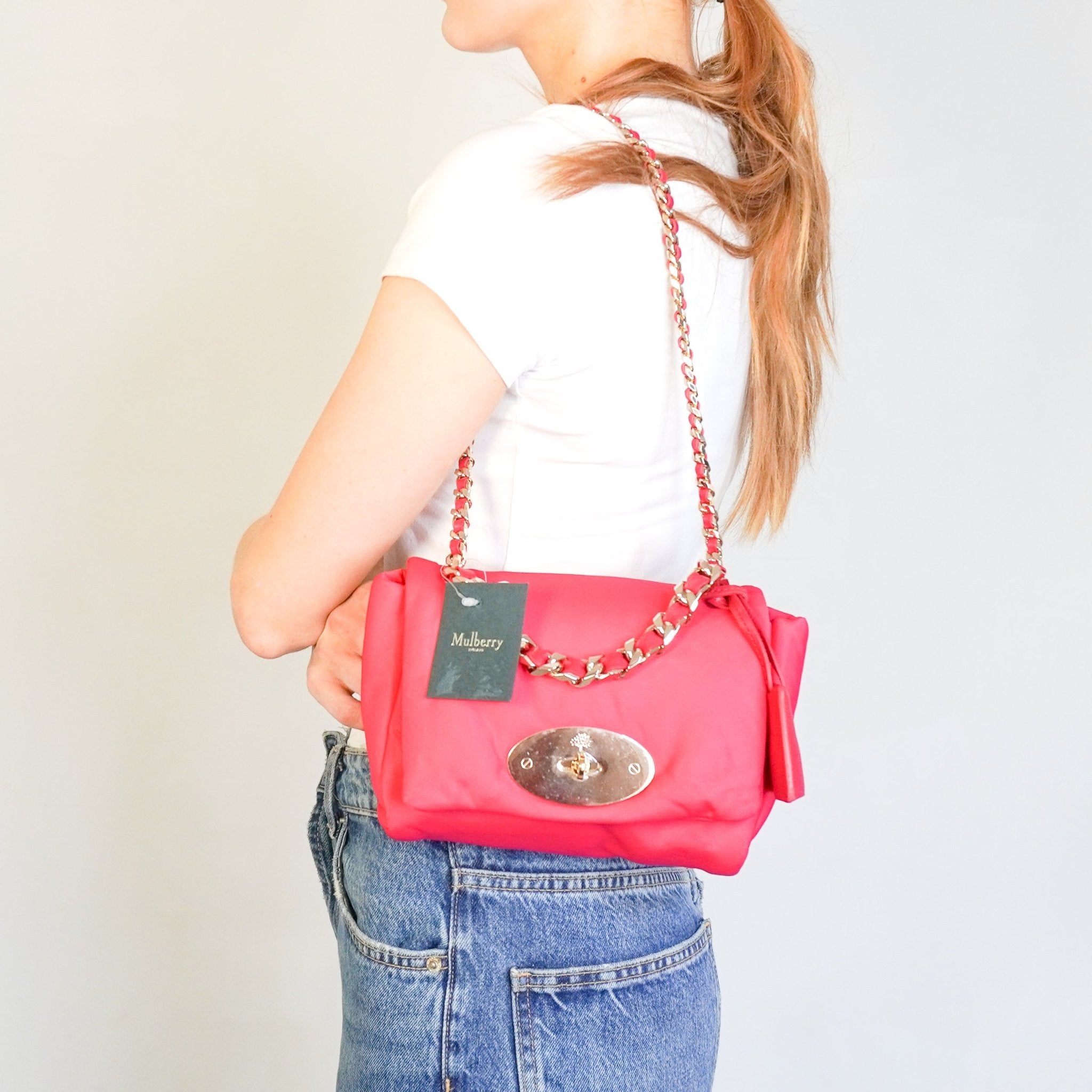 NEW Mulberry Pink Lily Top Handle Padded Nylon Shoulder Bag (RRP £1125) | Authentic Preloved - Reloved Again