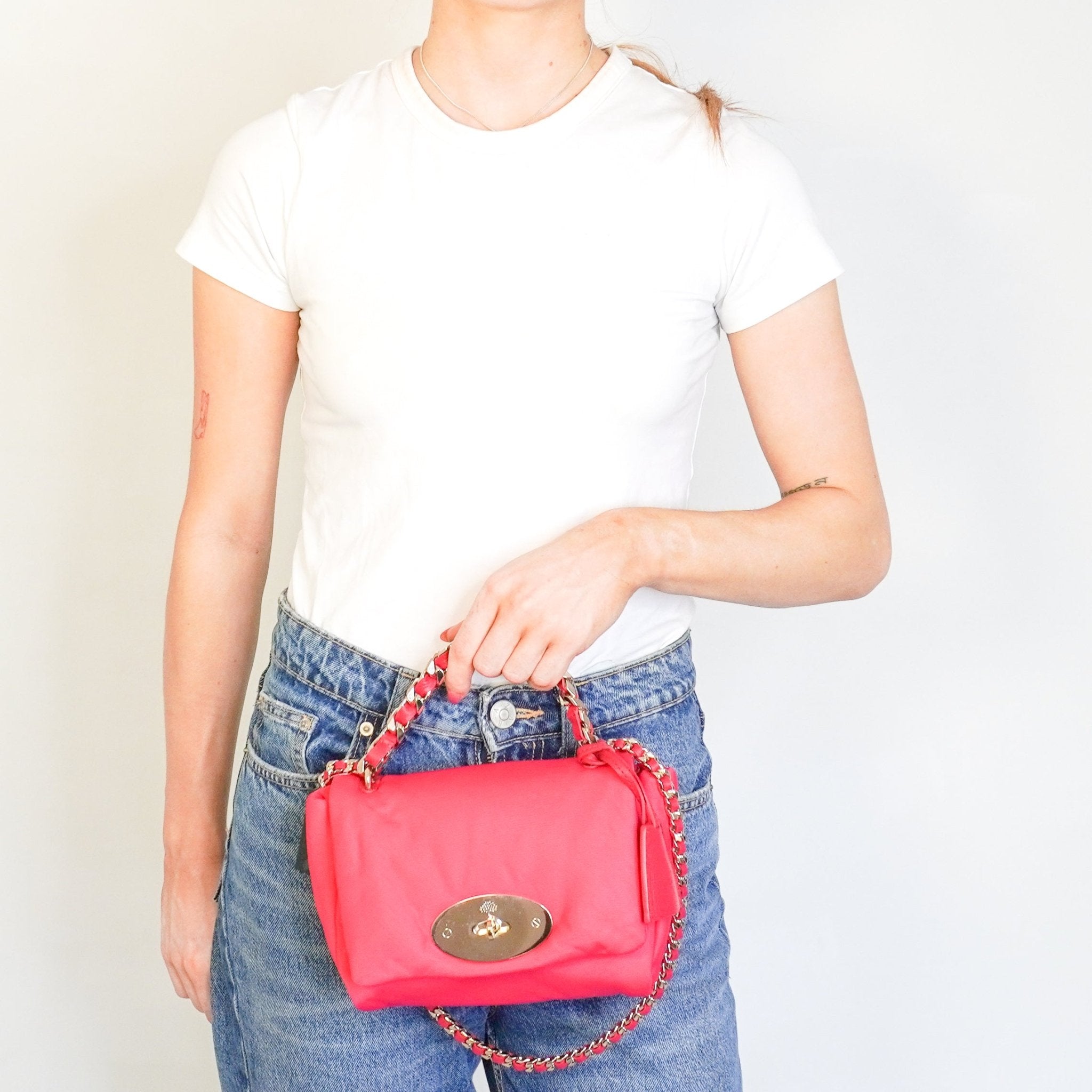 NEW Mulberry Pink Lily Top Handle Padded Nylon Shoulder Bag (RRP £1125) | Authentic Preloved - Reloved Again