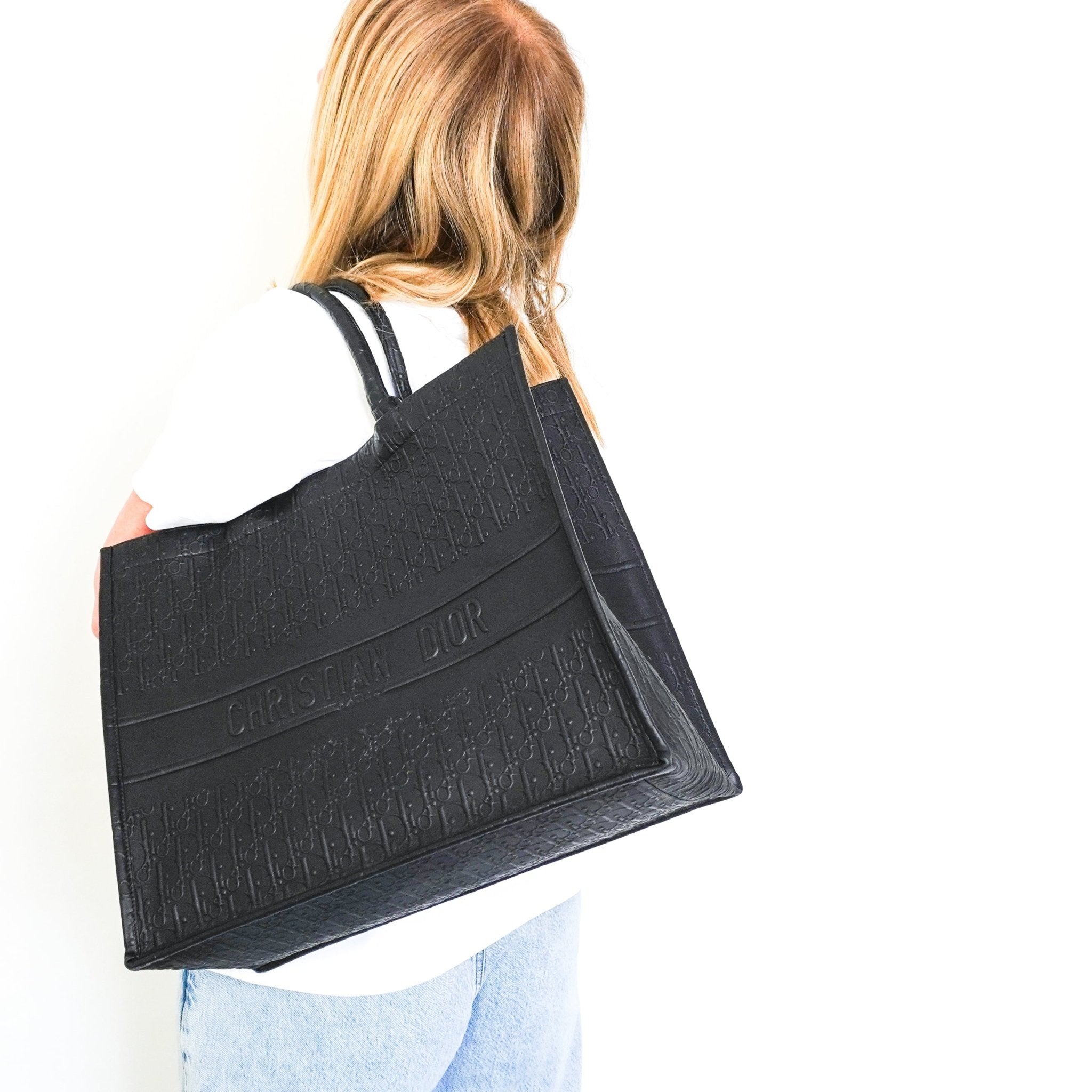 Dior Large Leather Book Tote in Black RRP £3000 | Authentic Preloved - Reloved Again