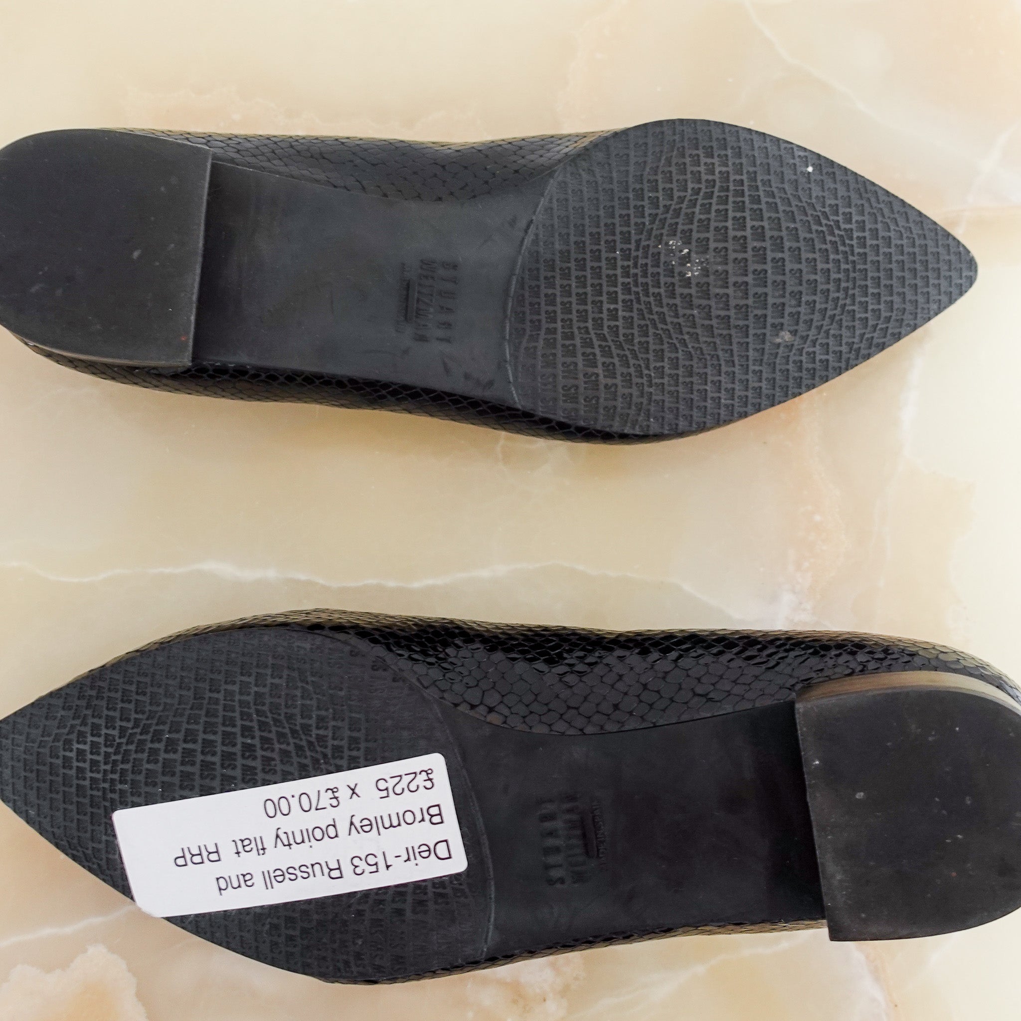 Pointy textured flats RRP £225