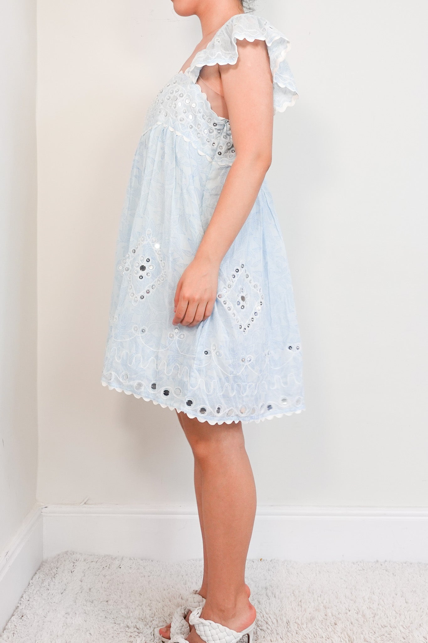 Juliet Dunn Blue Cotton Dress RRP £400 | Authentic Preloved