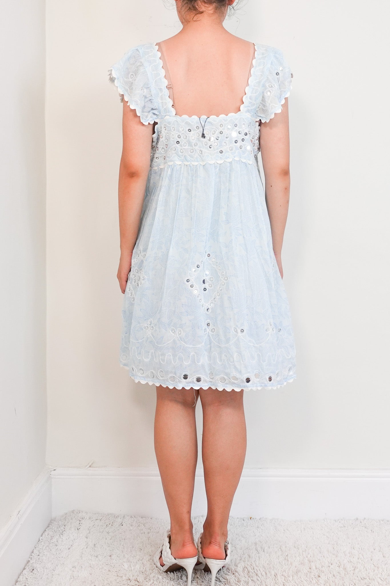 Juliet Dunn Blue Cotton Dress RRP £400 | Authentic Preloved